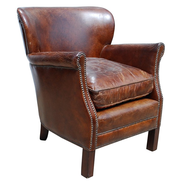 Small Leather Armchair Ruby Beets, Small Scale Leather Furniture