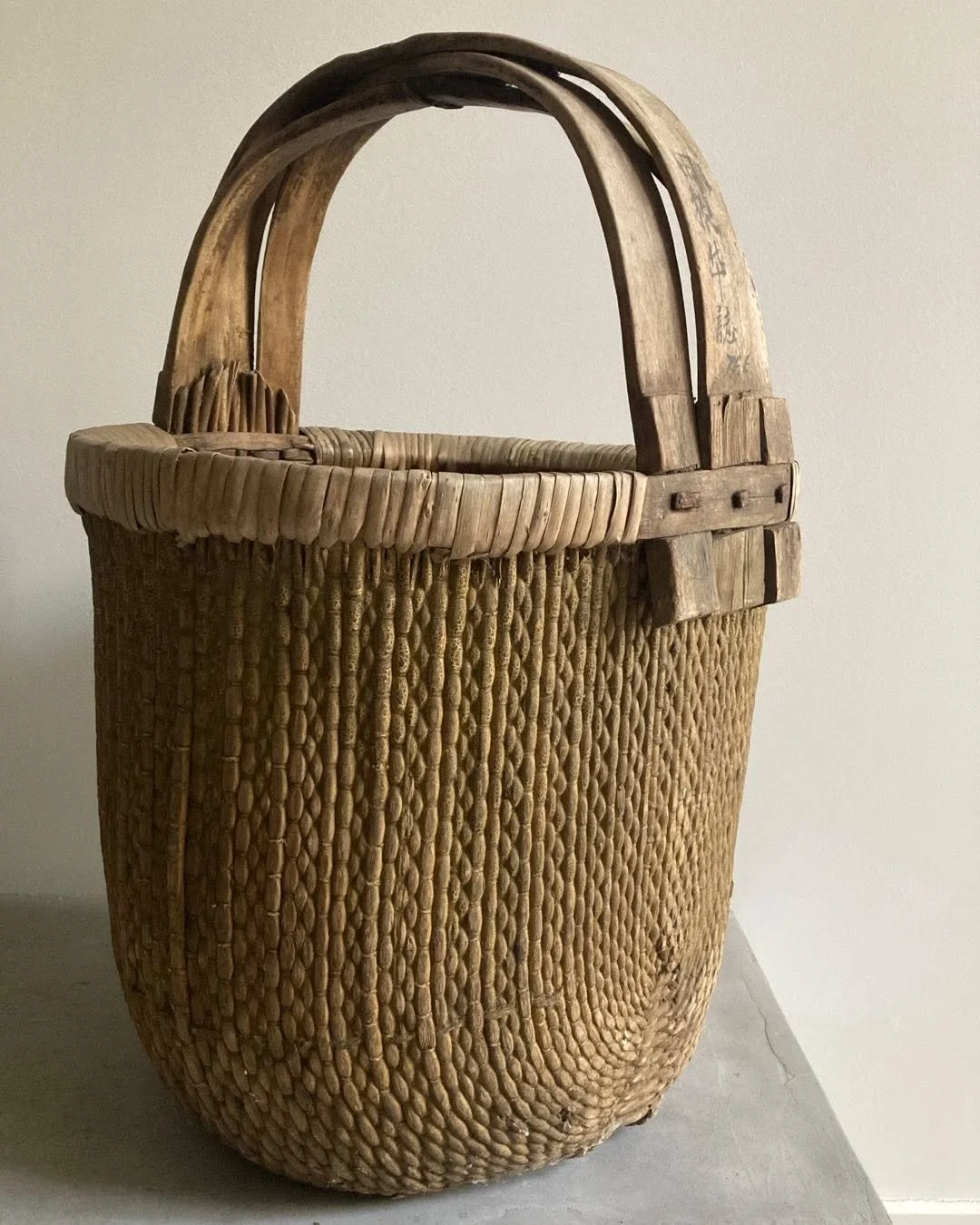 #vintage #chinese #Qing dynasty #rattan #basket #design #decoration #interiors #historical #woven #basket  #patina DM for price