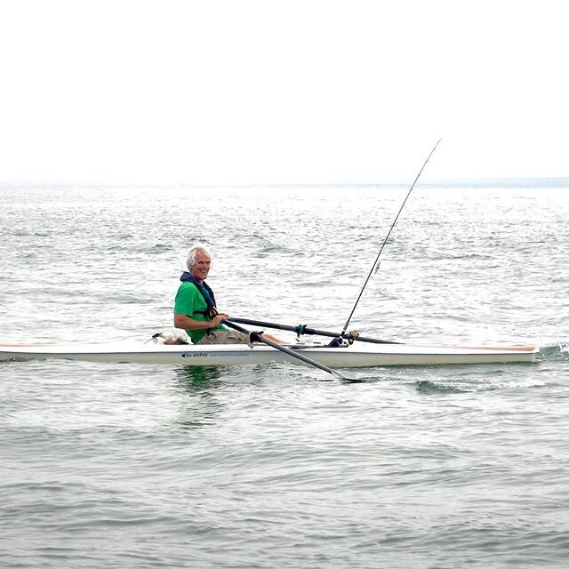 Peter bass hunting on Duxbury Bay, MA in his Echo Open Water Rowing Shell. #echorowing #echorowingshell #echorows #echorowingnw #echorowe