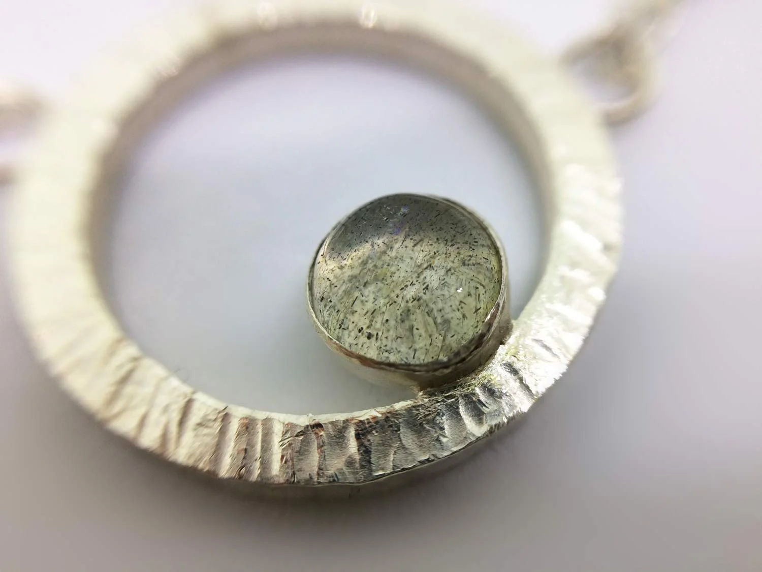 symoblic circle pendant with labradorite victoria grace silversmith