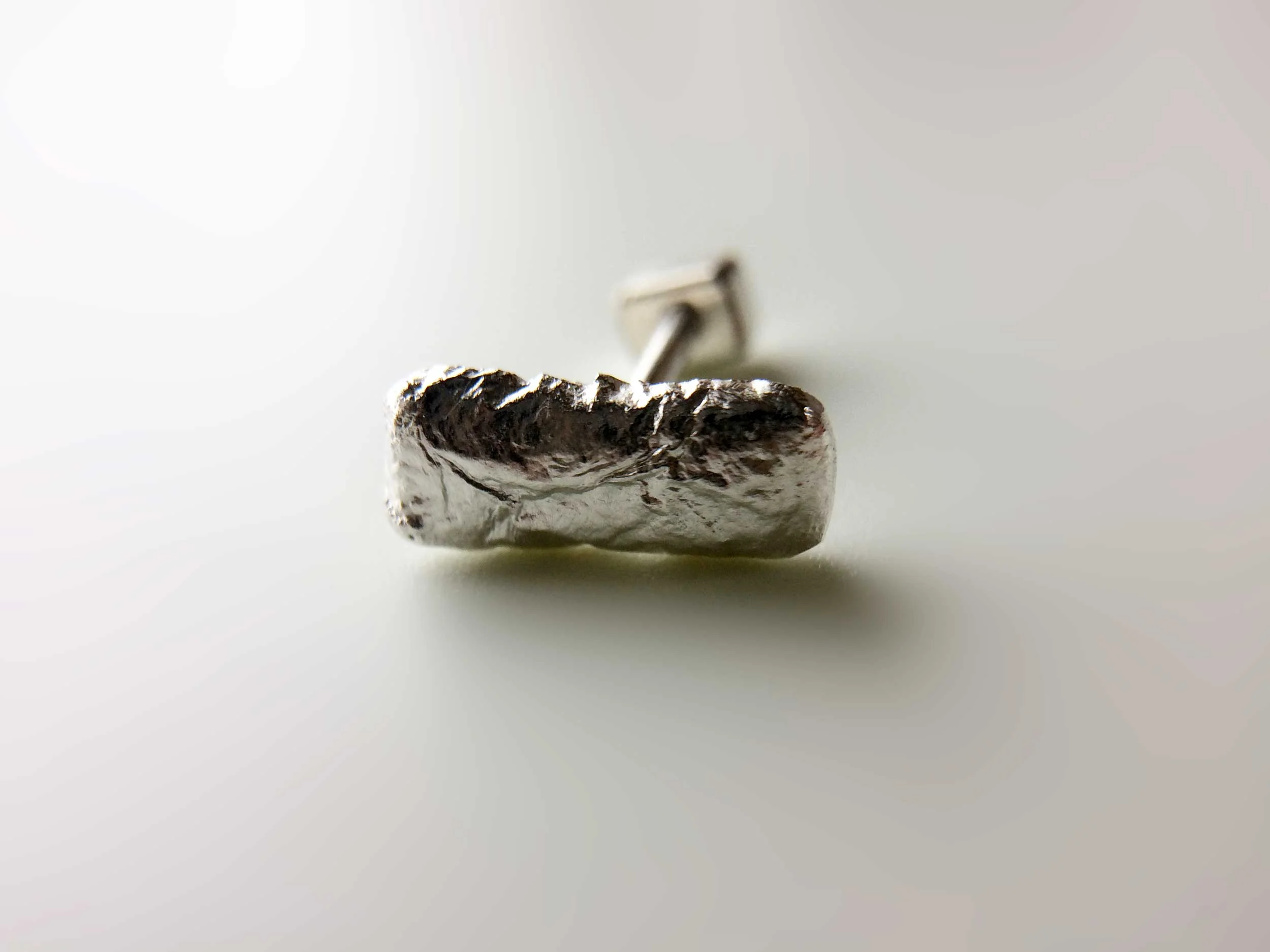 textured silver bar earring victoria grace silversmith white background
