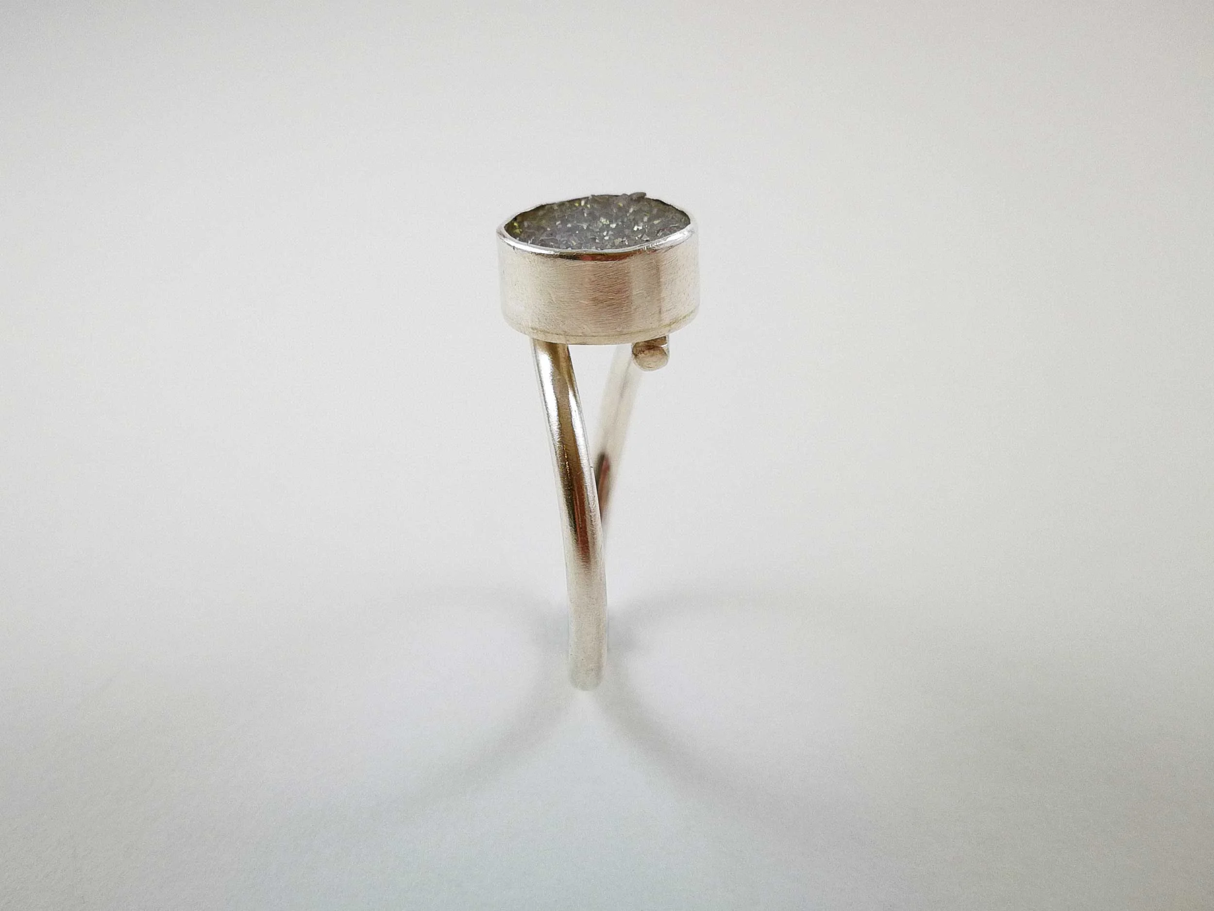 Bespoke druzy ring with adjustable band