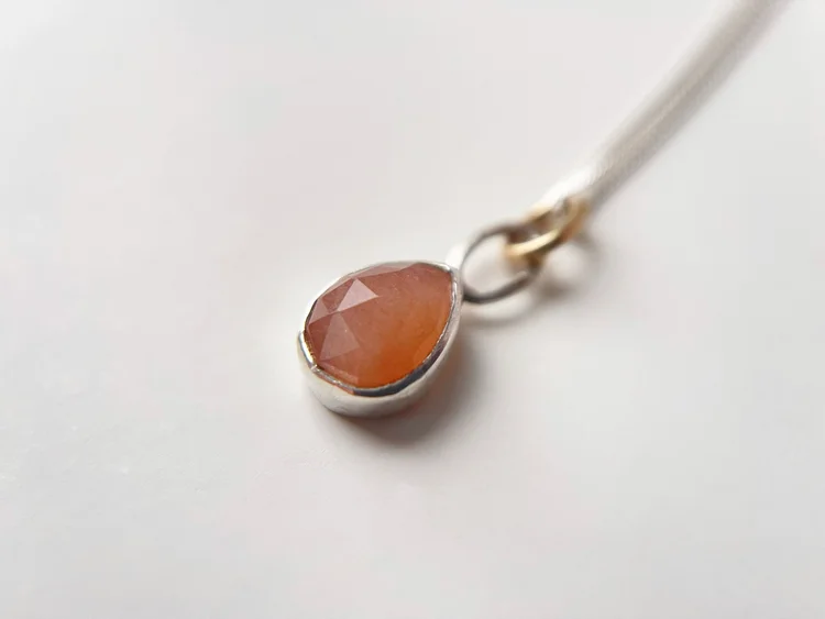 Unique handmade blue topaz and recycled silver necklace — Victoria