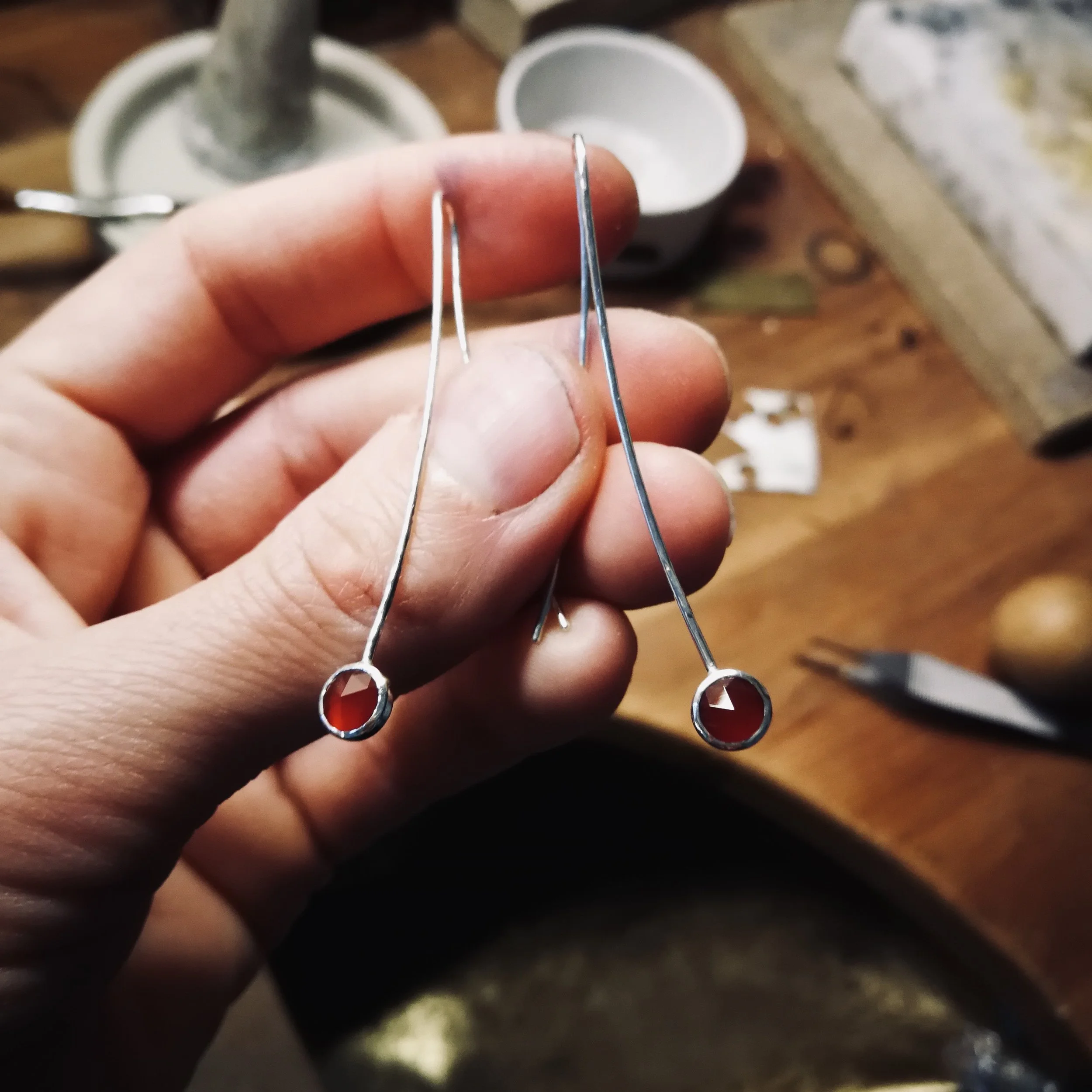 red carnelian drop earrings (Copy)