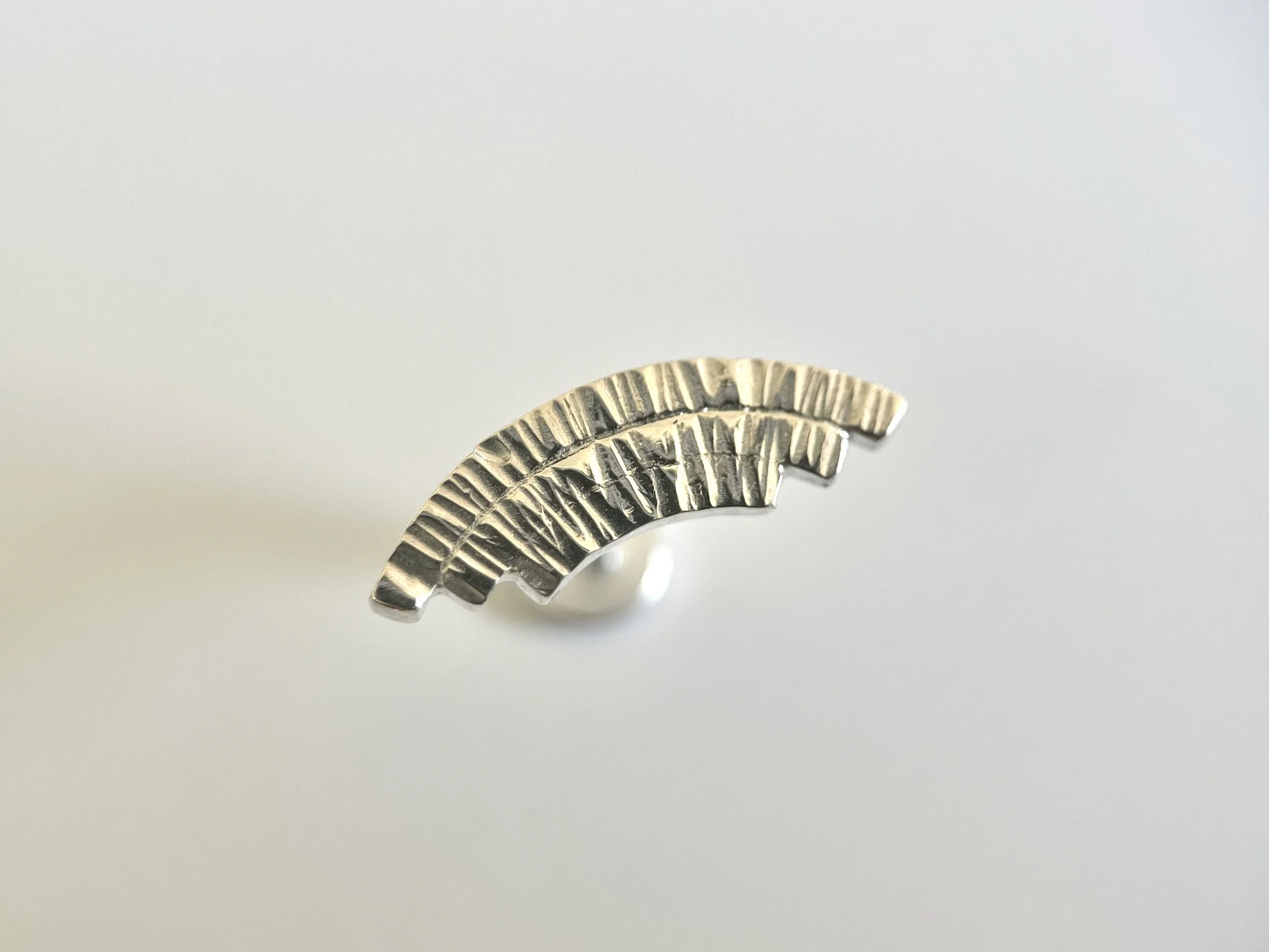 Triple Bar Conch Earring - Hand Forged Recycled Sterling Silver