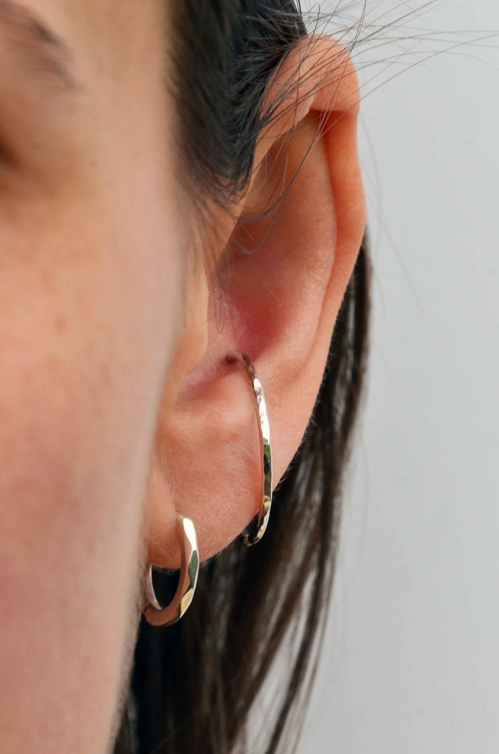Recycled Silver Conch Earring - Large Hoop