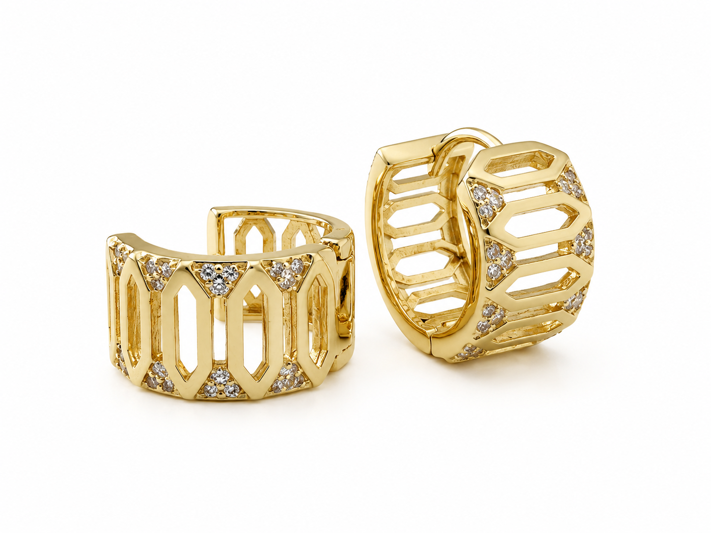 Sapphire Bar Huggie Hoops