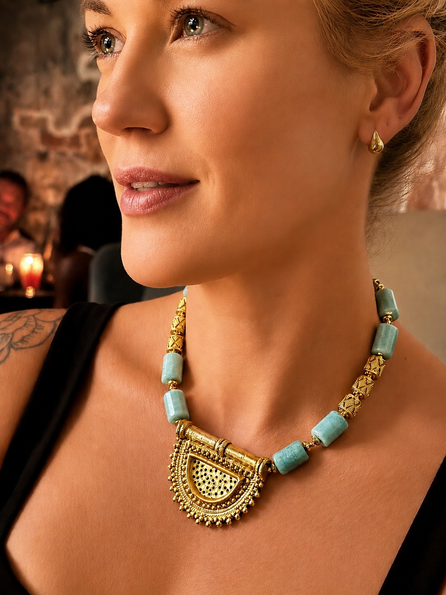 The smirk was optional. The statement necklace wasn&rsquo;t. ✨ Sometimes you create a piece that was never meant to leave your collection&mdash;and this is one of them.