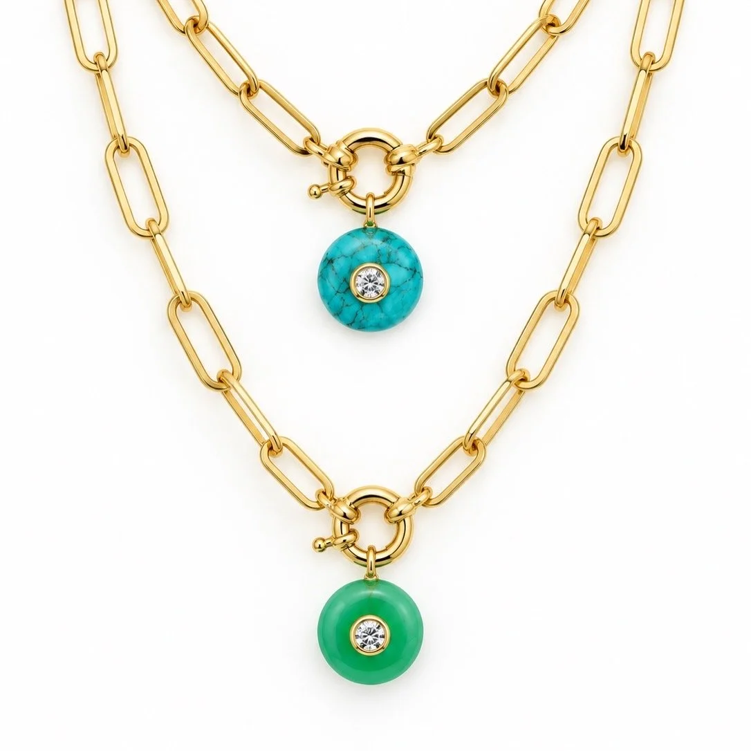 Gemstone Halo Necklace