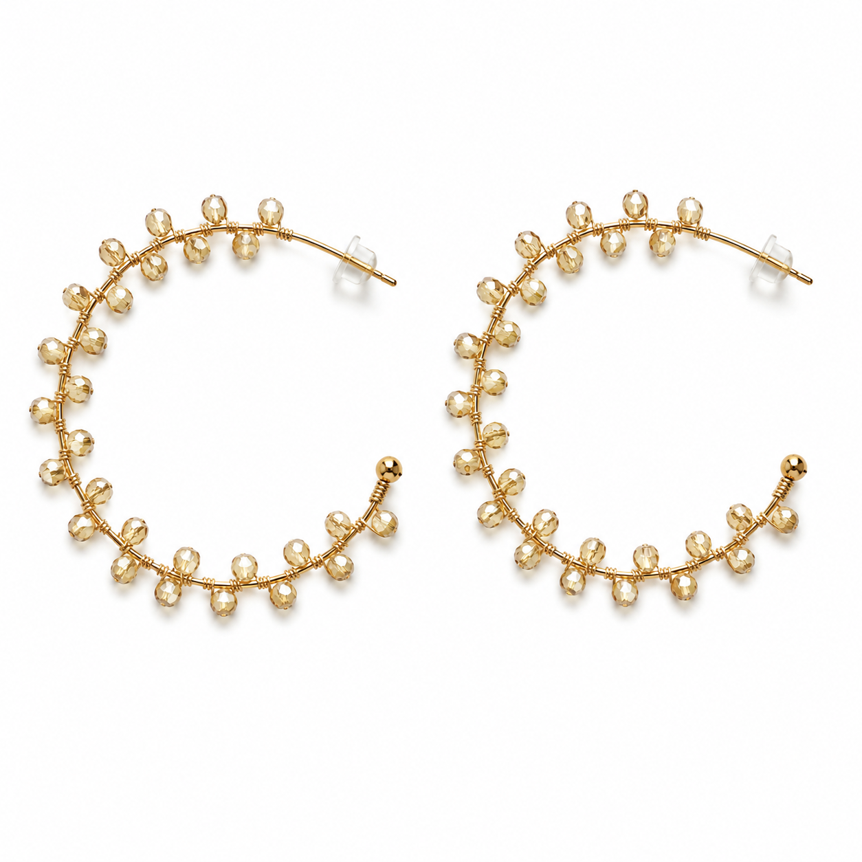 Hand wrapped Crystal Earrings