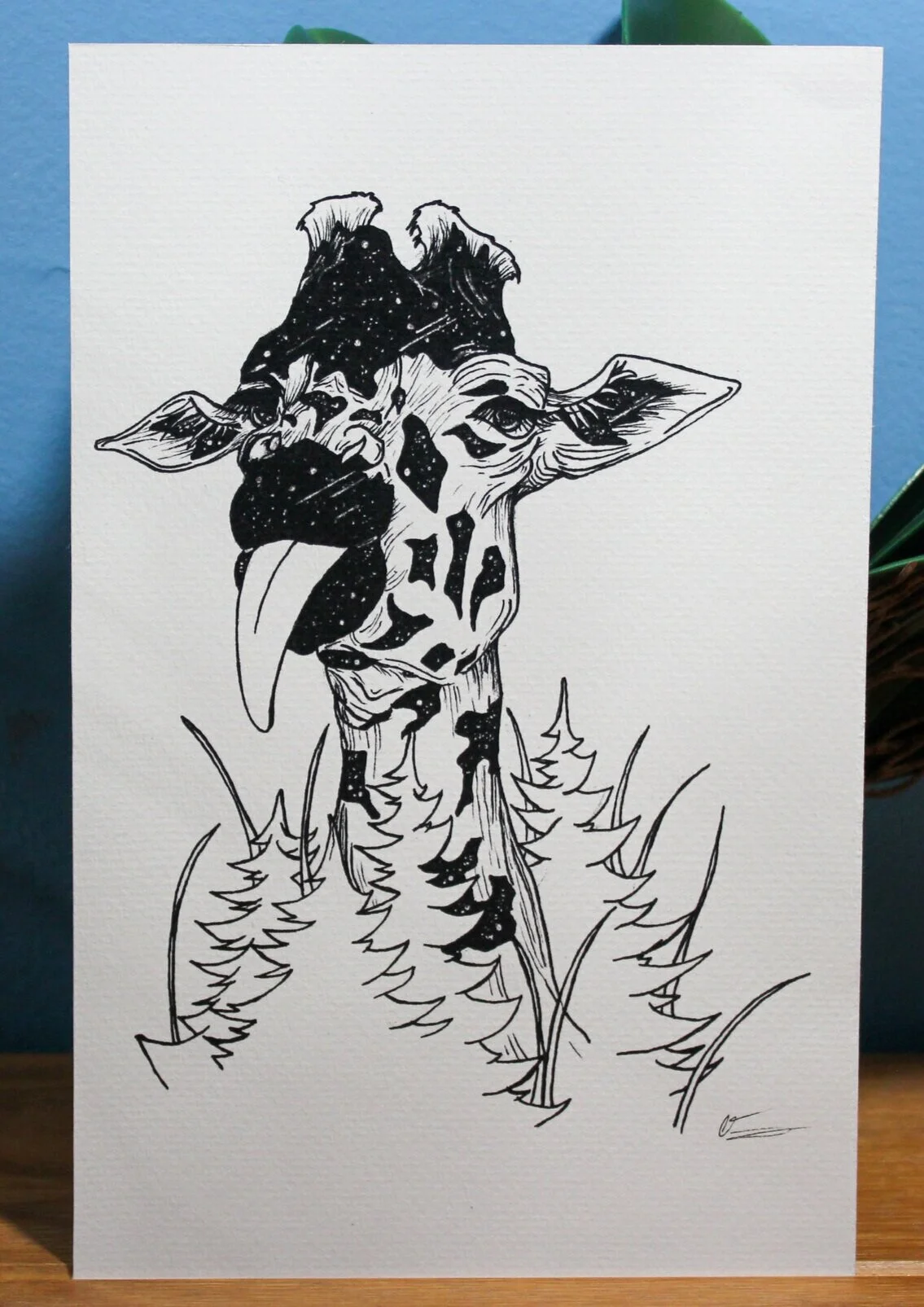 Starry Giraffe (print)