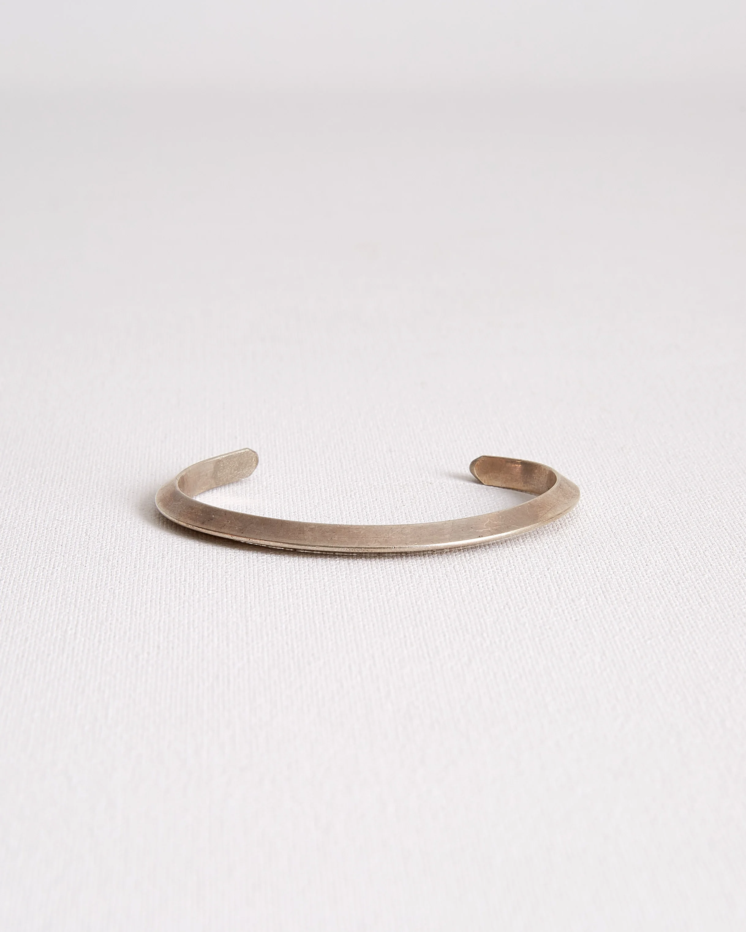 Navajo Sterling Silver Carinated Cuff Bracelet Vintage Minimal