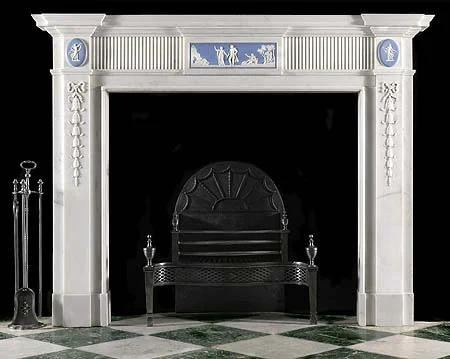 English Wedgwood marble fireplace