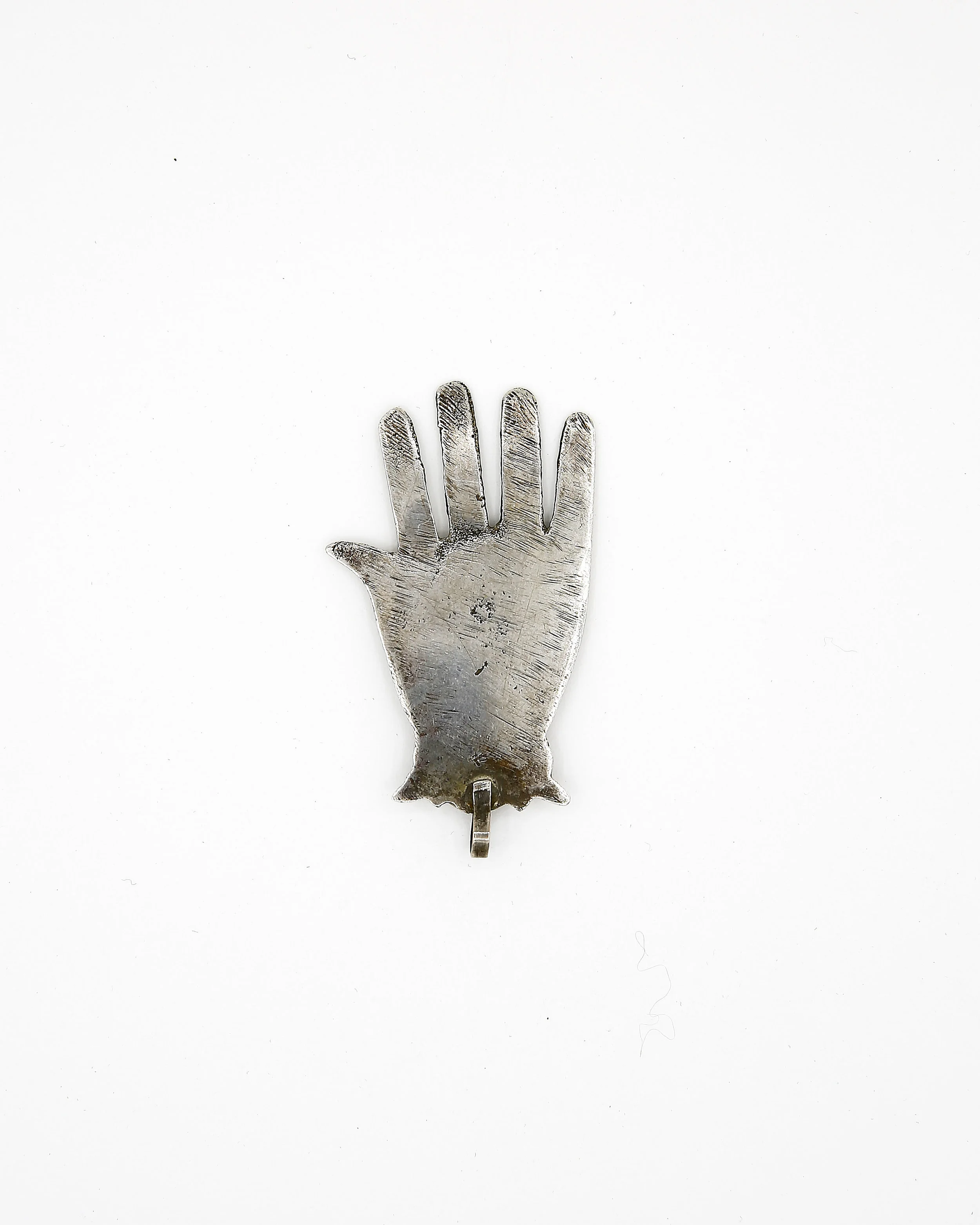 Silver Fatima's Hand Hamsa Amulet Pendant Antique