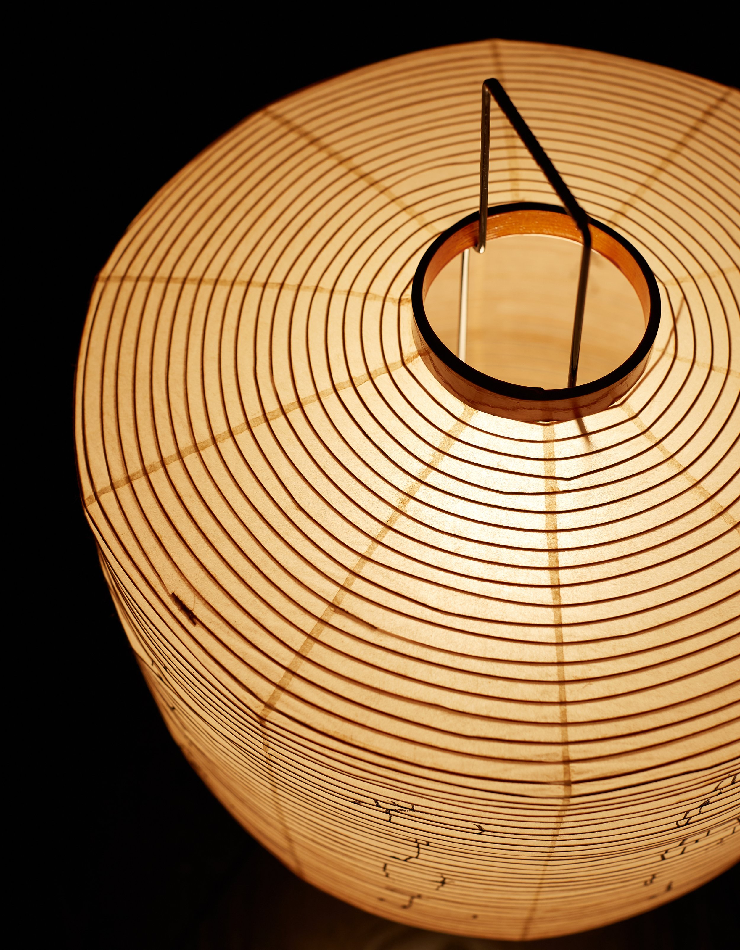 Rare Early Isamu Noguchi Akari Light Sculpture Model 6A with Kanji Patterns  — FORM Atelier