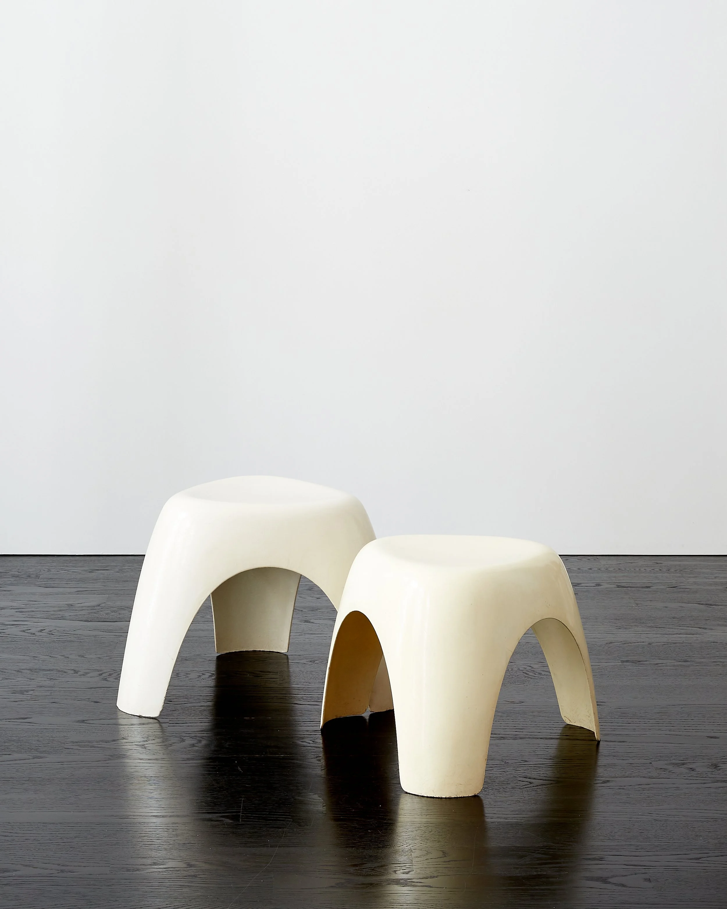 Ivory Sori Yanagi Elephant stools by Kotobuki c. 1950s
