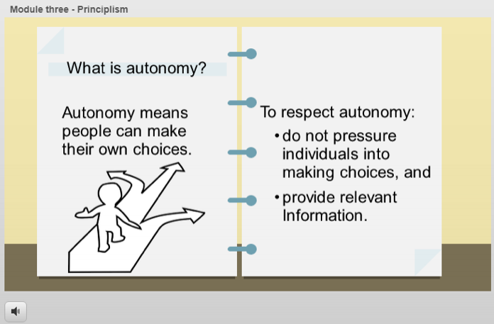 Example of Training Module 3 - Principlism. Submitted by Jennifer Estey