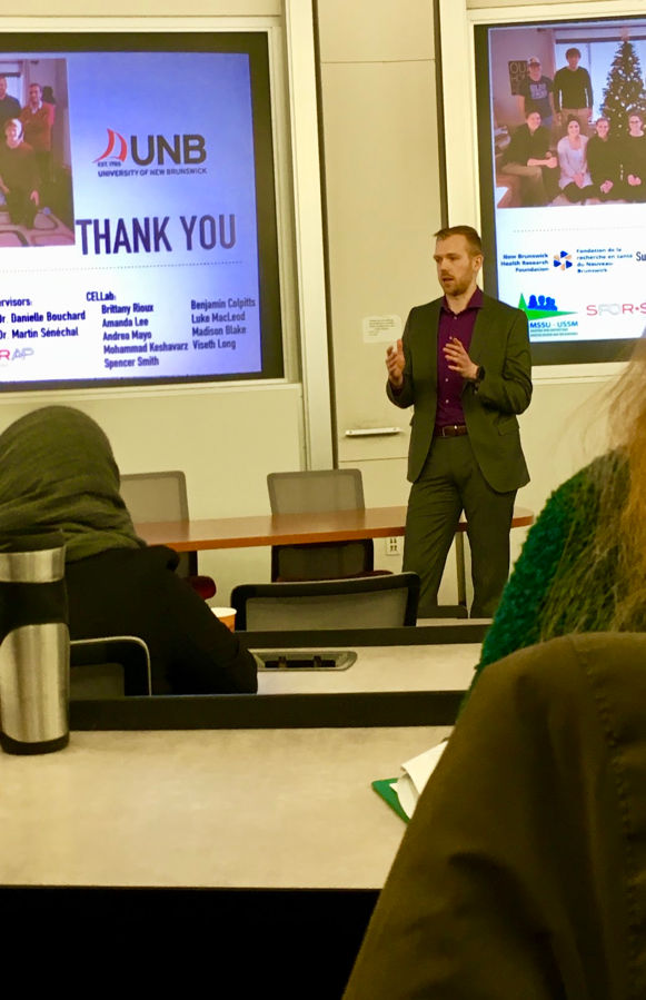 Hrubeniuk speaking at the Atlantic Provinces and Exercise Scientists and Sociocultarists Conference - Image Submitted