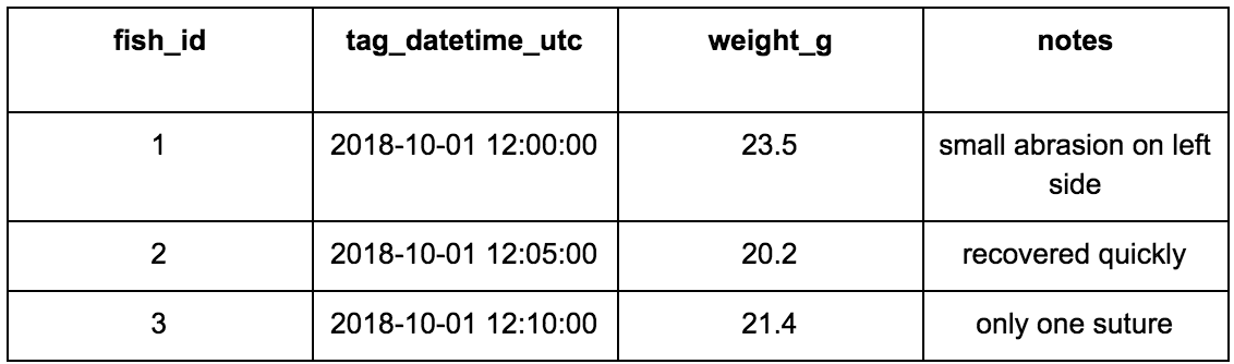 Example Table 1