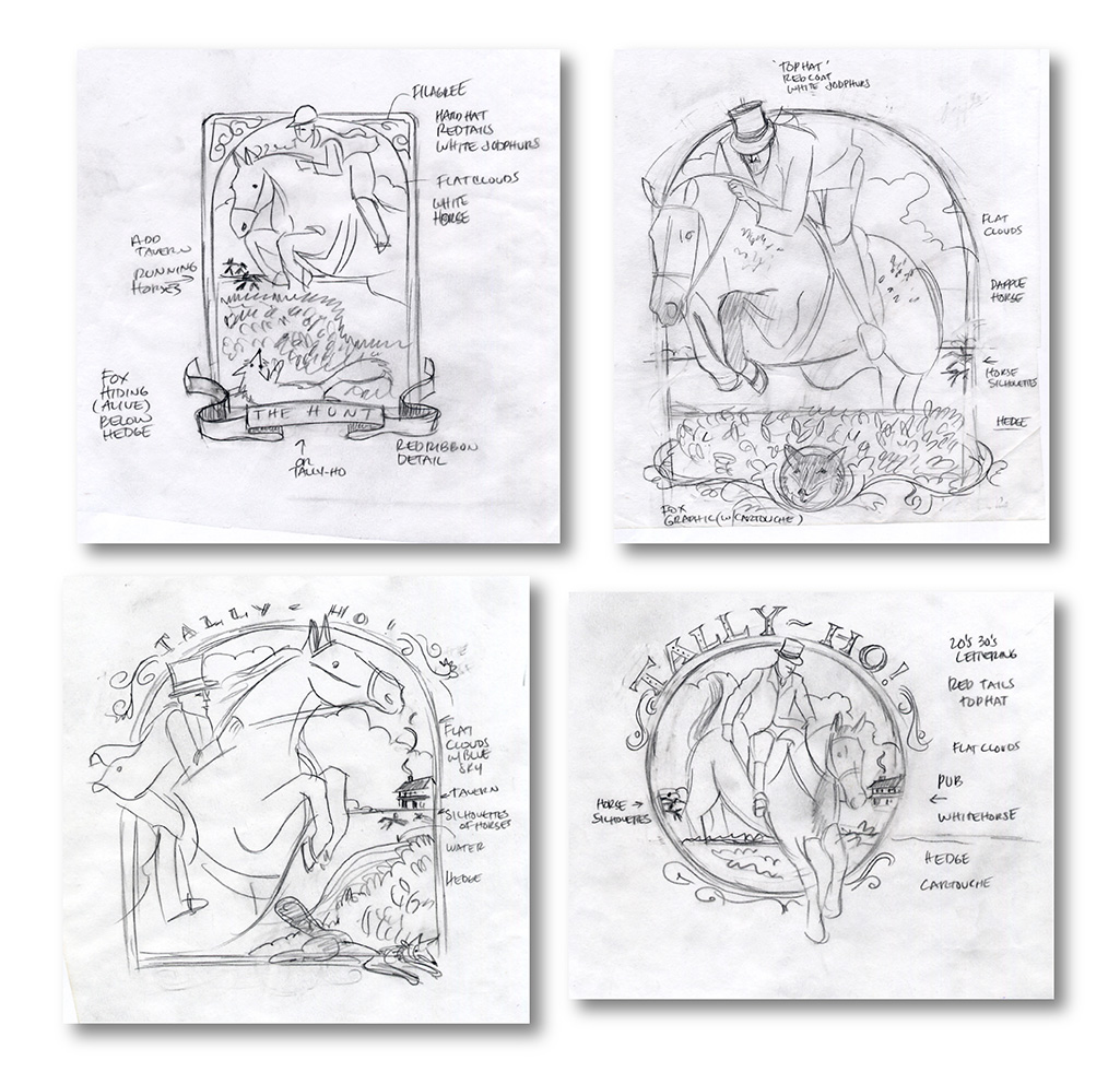 These are 4 concepts presented for a Fox and Hounds Magazine story. Below is the client's final concept selection and finished art