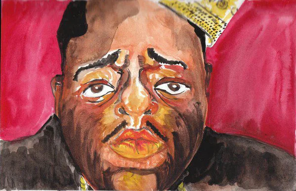 Notorious BIG watercolor painting Tessa Dines