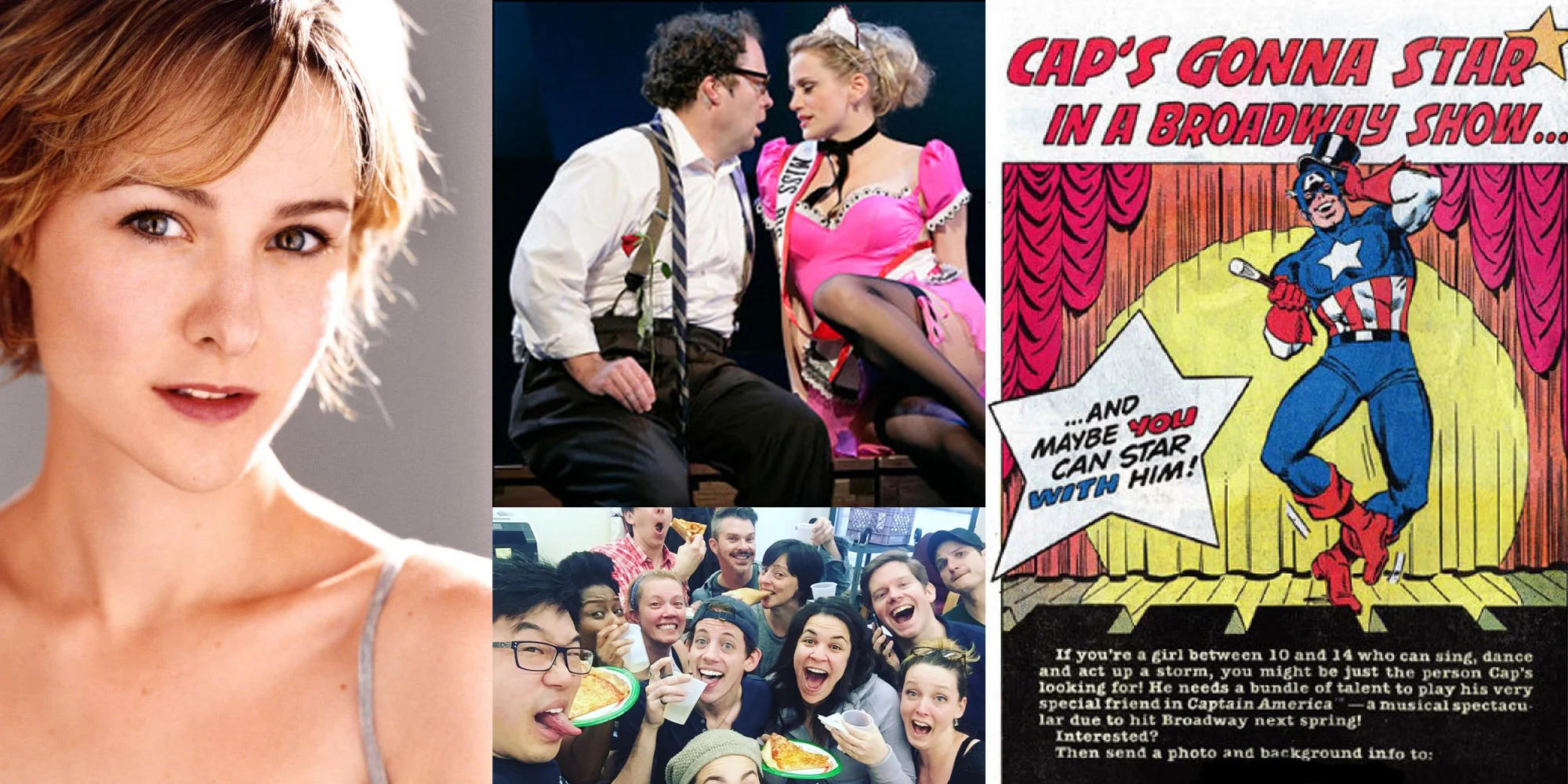 Photos: Jill Paice Shuler Hensley and Cady Huffman in Over and Over (courtesy of Richard Termine) Nerds Pizza Party after they heard the show was cancelled (courtesy of Raymond J Lee) Captain America (courtesy of Marvel Comics)