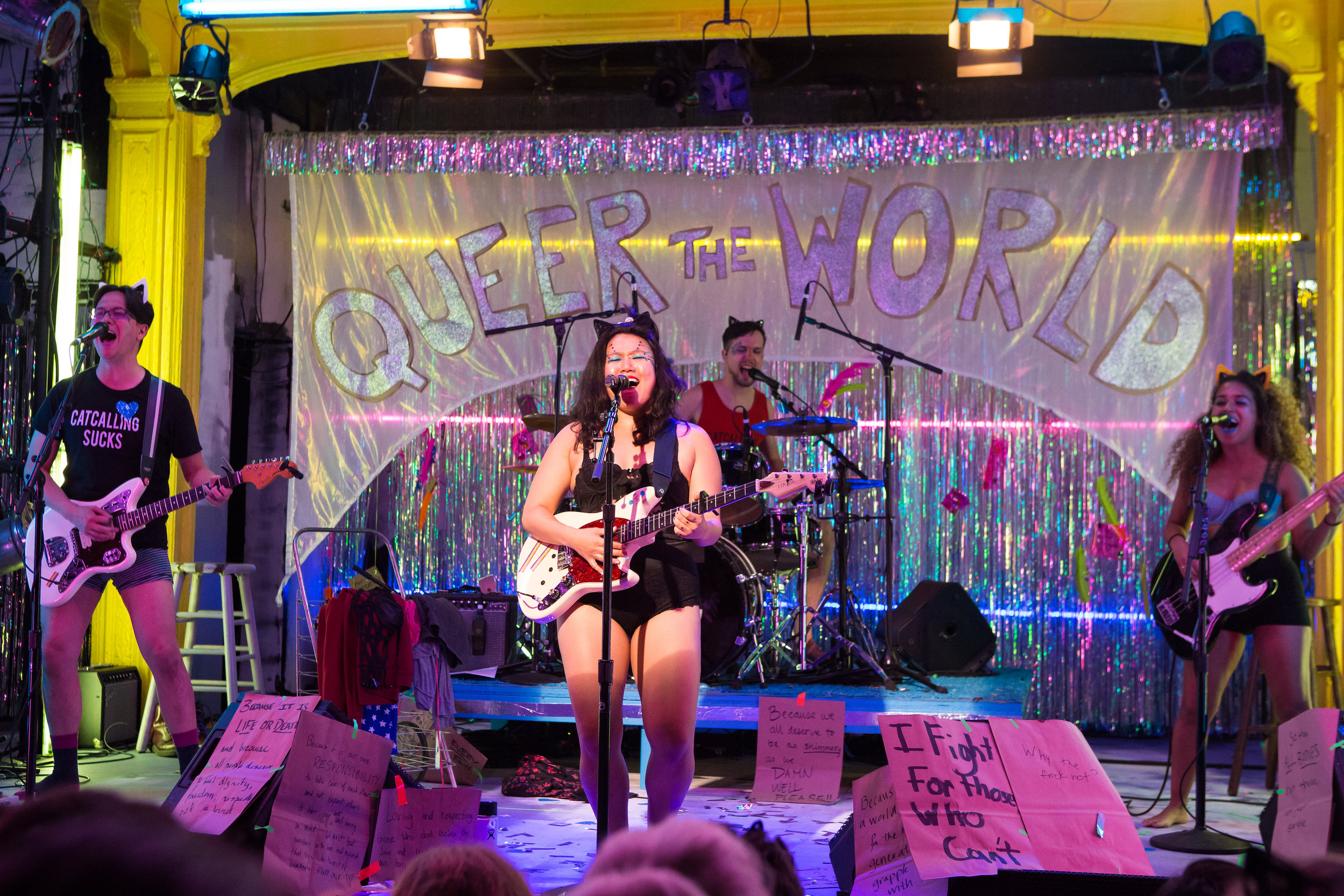 Matt Park, Diana Oh, Ryan McCurdy, and Rocky Vega in {my lingerie play} at Rattlestick Playwrights Theater - photo by Jeremy Daniel.jpg