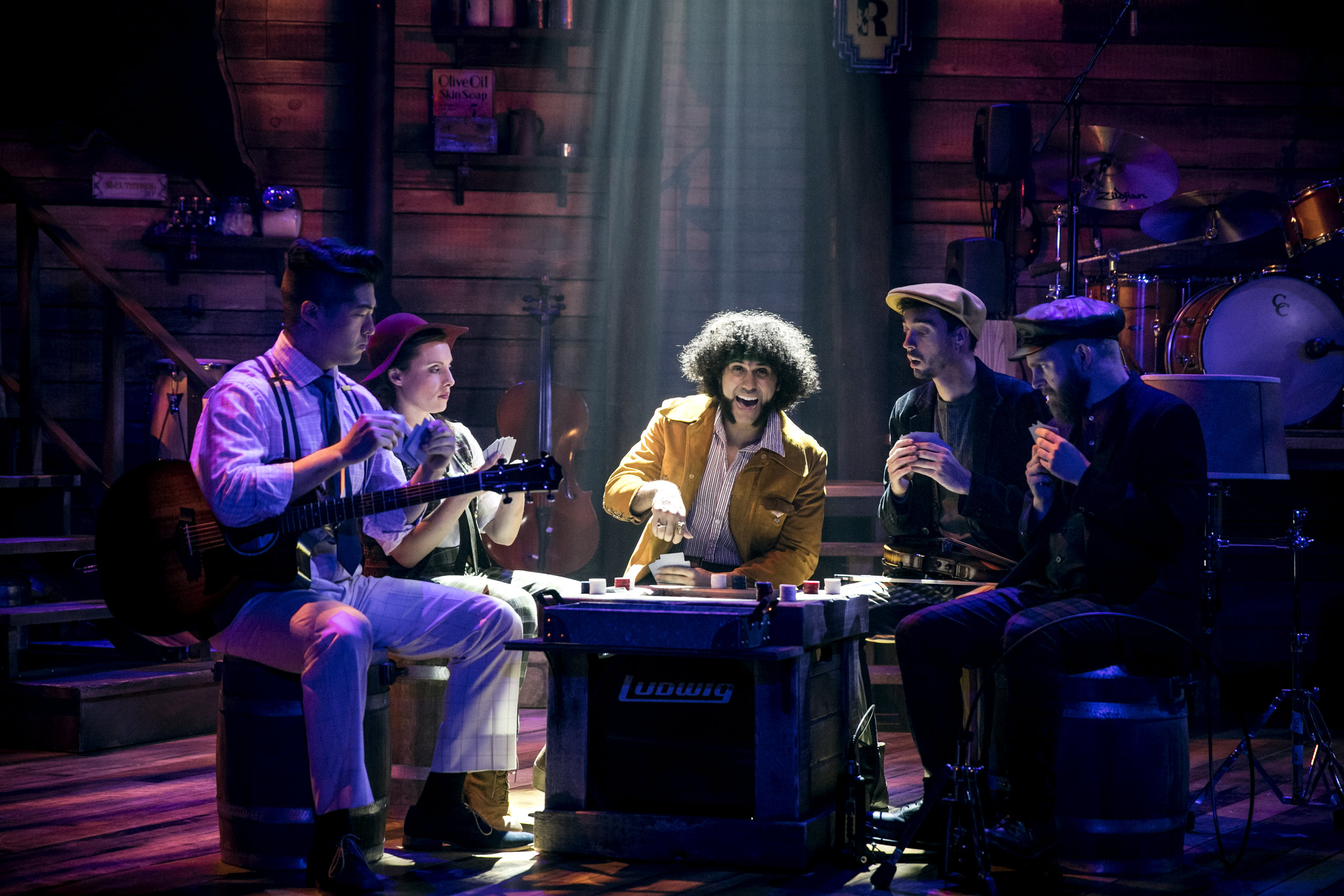 David Park, Natalie Storrs, Michael Viruet, Brian Russell Carey, and Michael McCoy Reilly in RED ROSES GREEN, GOLD at the Minetta Lane Theatre - photo by Chad Batka.jpg