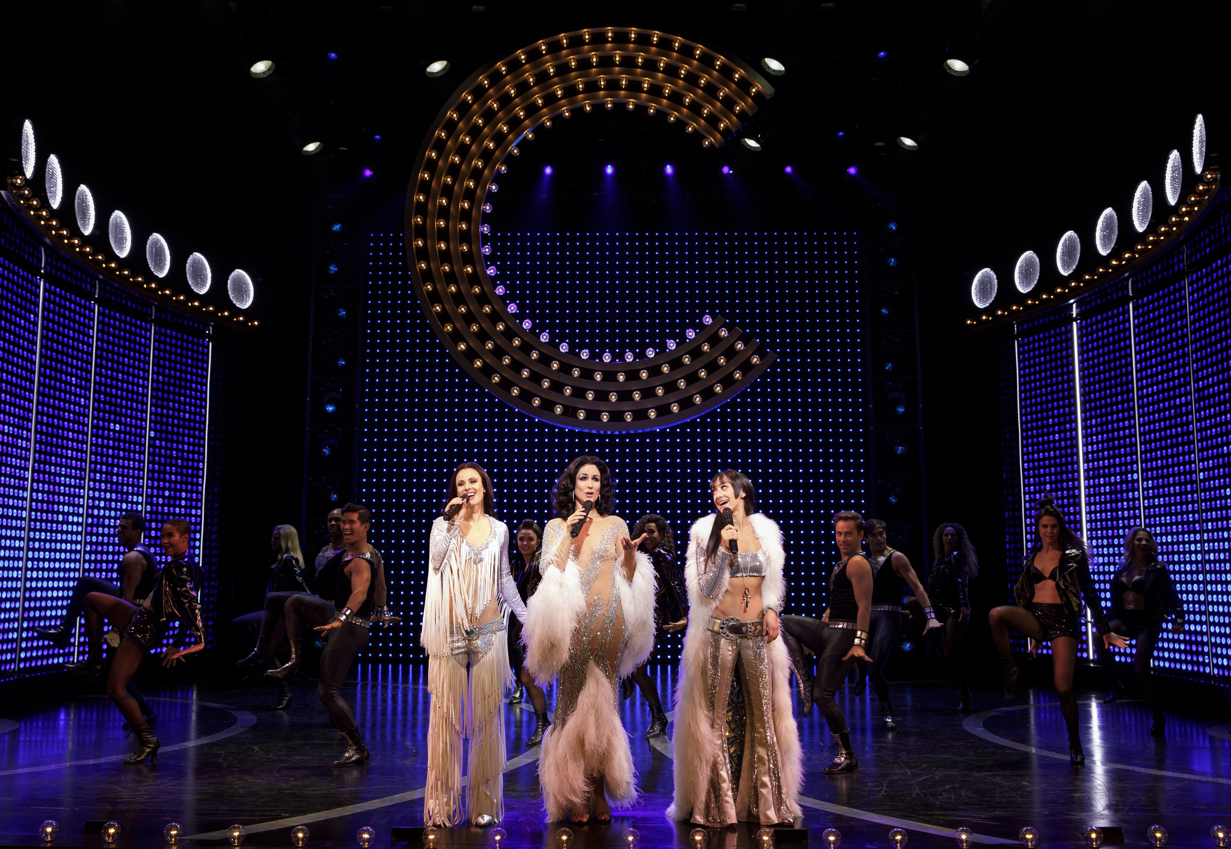 Teal Wicks as Lady, Stephanie J. Block as Lady, Micaela Diamond as Babe and the cast of THE CHER SHOW on Broadway - photo by Joan Marcus 1445r.jpg