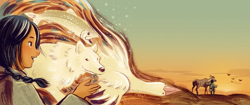 From: Akilak's Adventure (2016) by Deborah Kigjugalik Webster, artwork by Charlene Chua