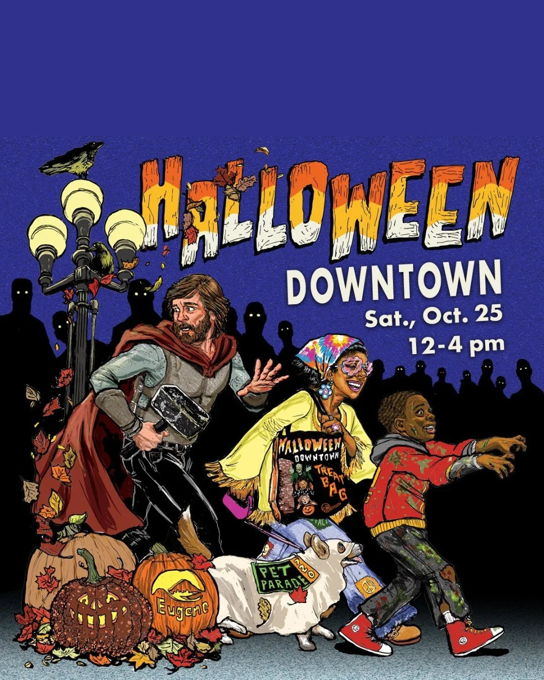 Join  @eugculture  and @whiteakercommunitymarket  for a spine-tingling Halloween celebration in the heart of Downtown Eugene 🎃 👻

Families with young children can enjoy safe, fun trick-or-treating with local businesses and friendly characters. Thri