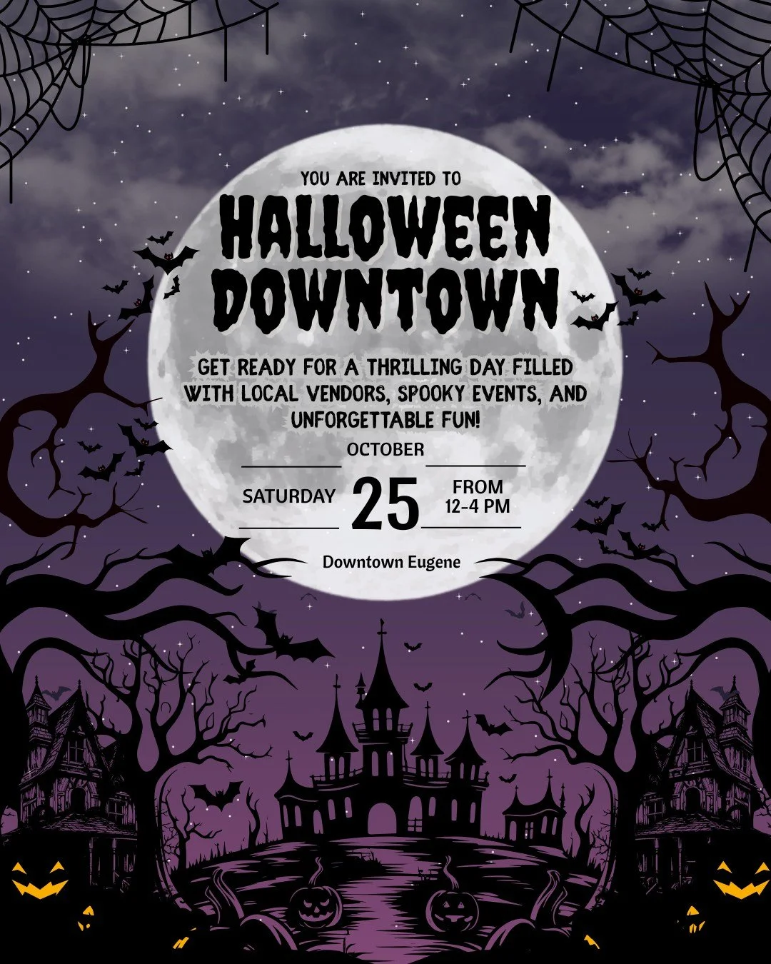 Support your favorite Whiteaker Community Market vendors and enjoy a day of spooky fun at the Halloween Downtown celebration in Downtown Eugene 🎃 👻

Day of Activites:
🛍 Shop WCM vendors &amp; Downtown merchants 
🔦 Scavenger Hunt
👹 Frightful Feat