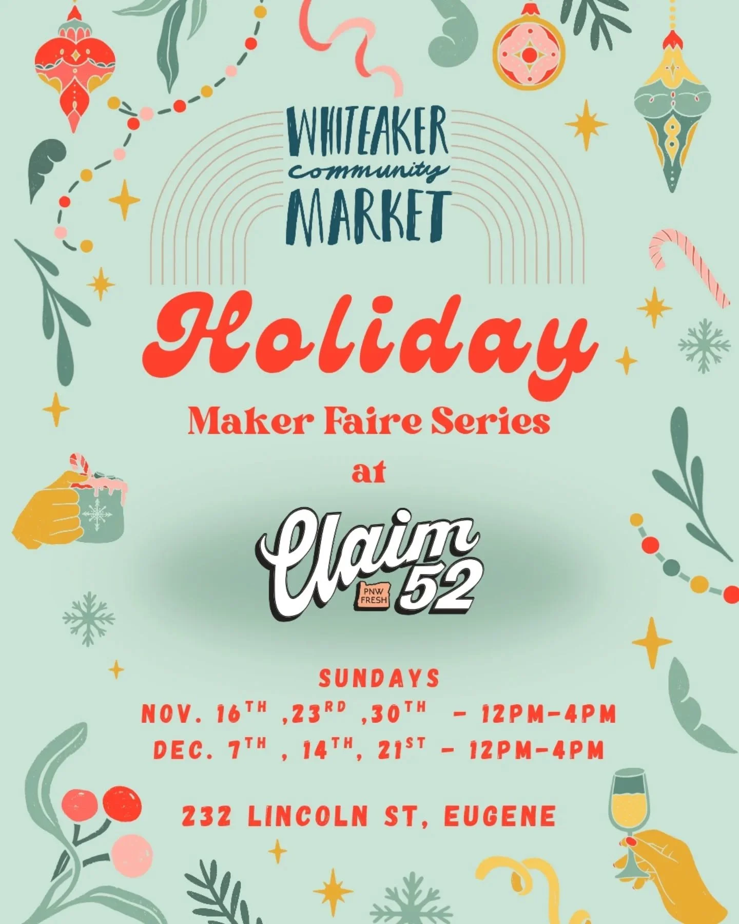 We have a great line up of vendors at our Holiday Makers Faire ✨ 

Shop small and local this holiday season 🎁 We'll be at @claim52brew  today from 12-4pm! 

You'll be able to see:
@fulltanktradingco
@sweet.confetti.treats 
@disobedientga 
@chasqui_a
