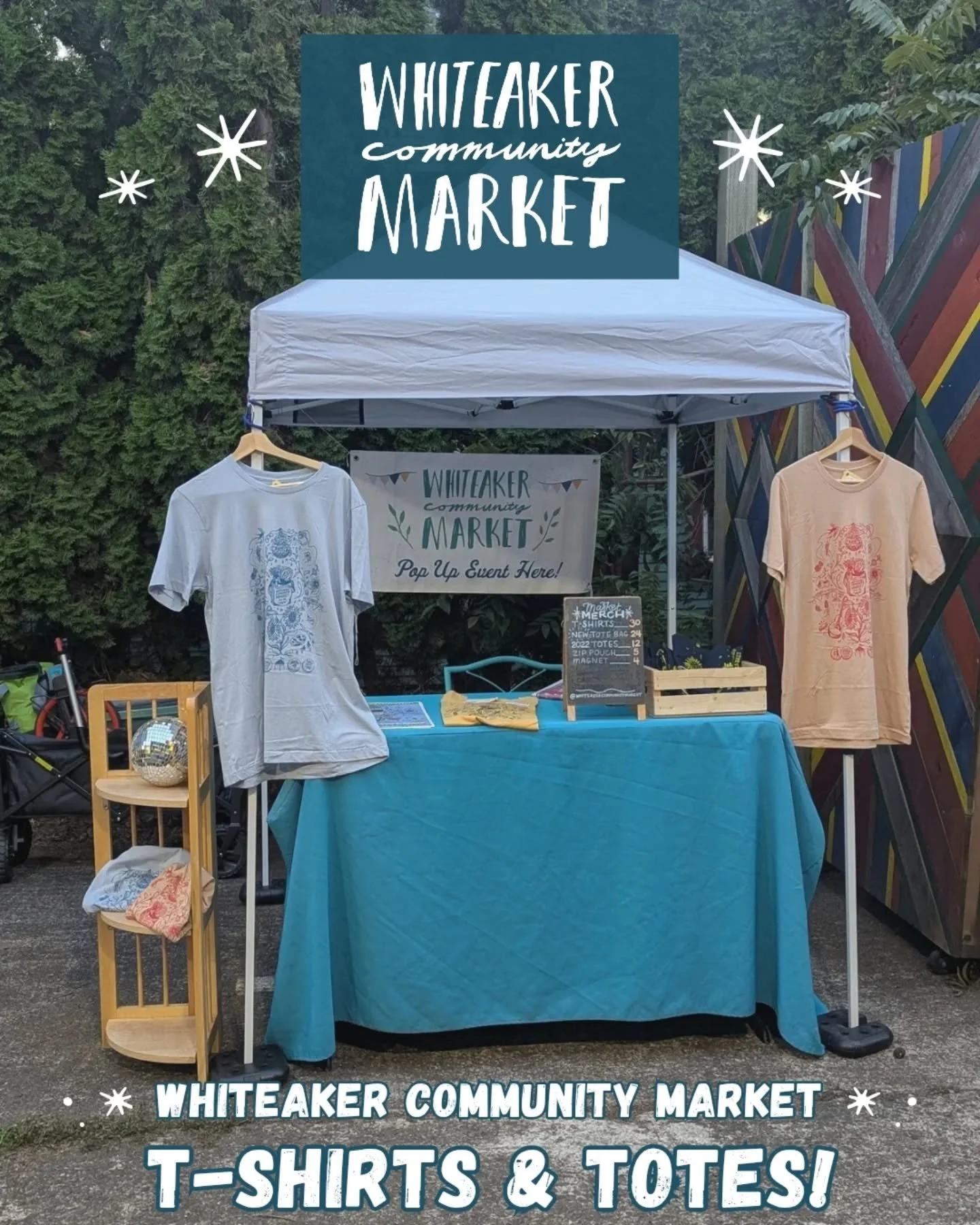 Whiteaker Community Market apparel makes the perfect gift for friends and family! Our T-shirts come in two color options and a range of sizes, while our signature totes are featured in a classic navy blue ✨

🎁 Support your favorite neighborhood mark