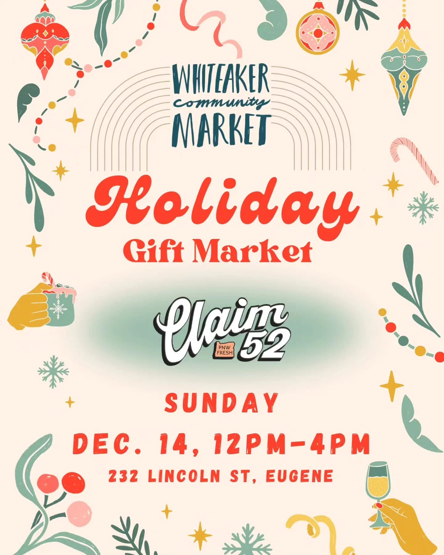 We're convinced that TODAY is the most wonderful day of the year because we're popping up at @claim52brew for a Holiday Gift Market! 🎄❄️☃️🎁

🎁 We'll be here from 12PM-4PM at 📍 @claim52brew on 232 Lincoln St in Eugene. Grab a drink and lunch while