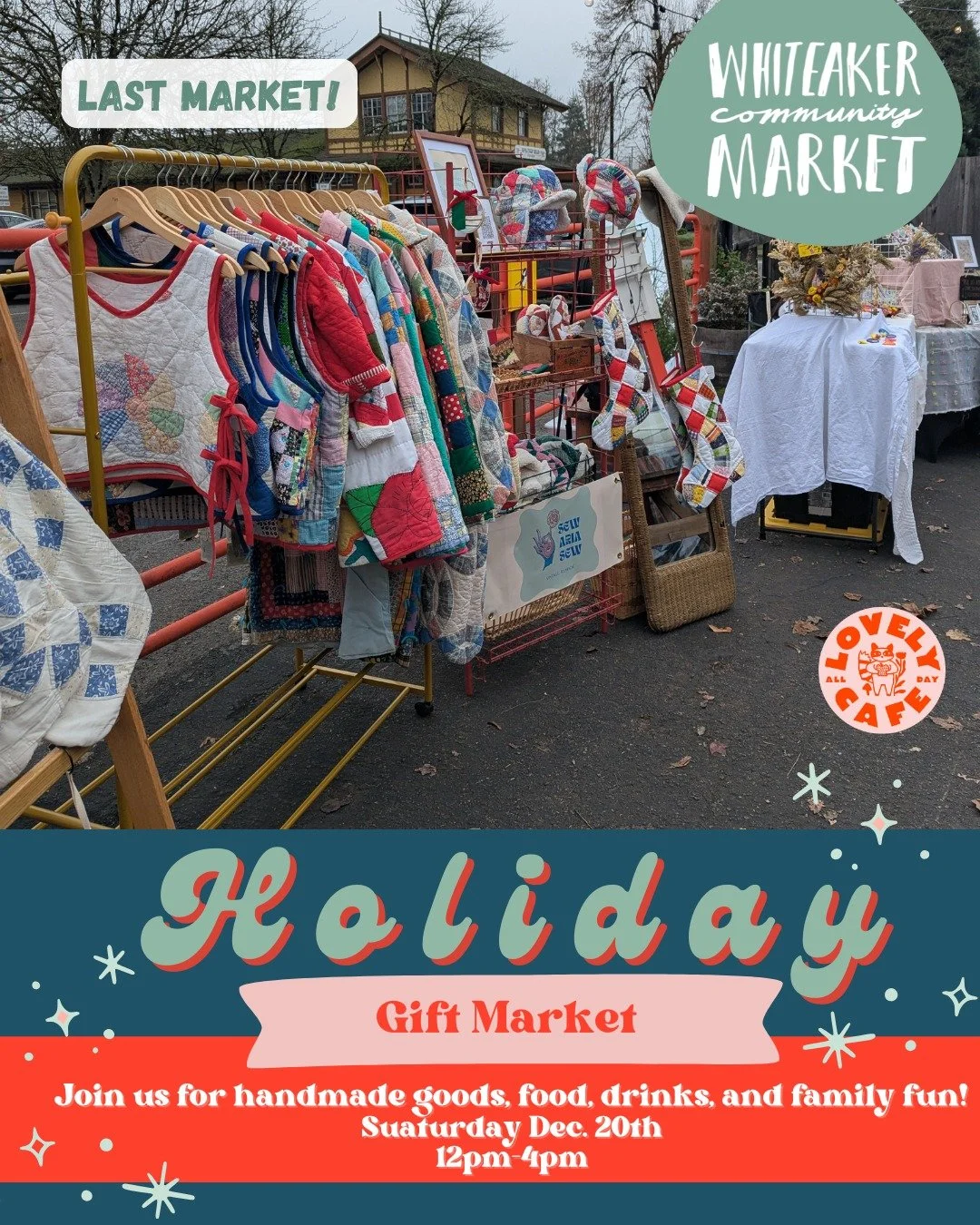 This is out LAST Holiday Gift Market at Lovely Cafe 🎁 ✨

We have enjoyed spending our Saturdays with you 🤗  Stop by @lovelyspringfield  for a bite to eat and stroll through booths of handcrafted items made by skilled members of the community. Let's