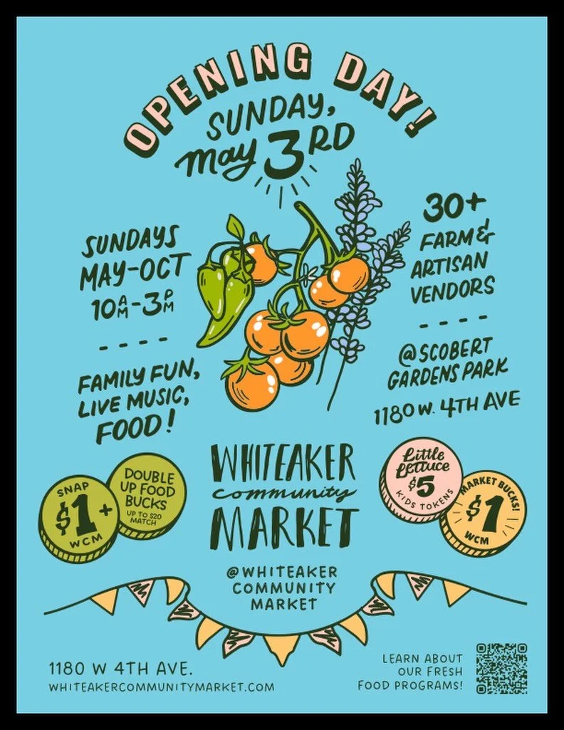 SAVE THE DATE!! 🥳

Opening Day for the Sunday Market is on May 3rd, we&rsquo;re about one month away and we already have lots of fun things planned. 👀 More details to come soon. We can&rsquo;t wait to see you and kick off the season! 

Join us and 