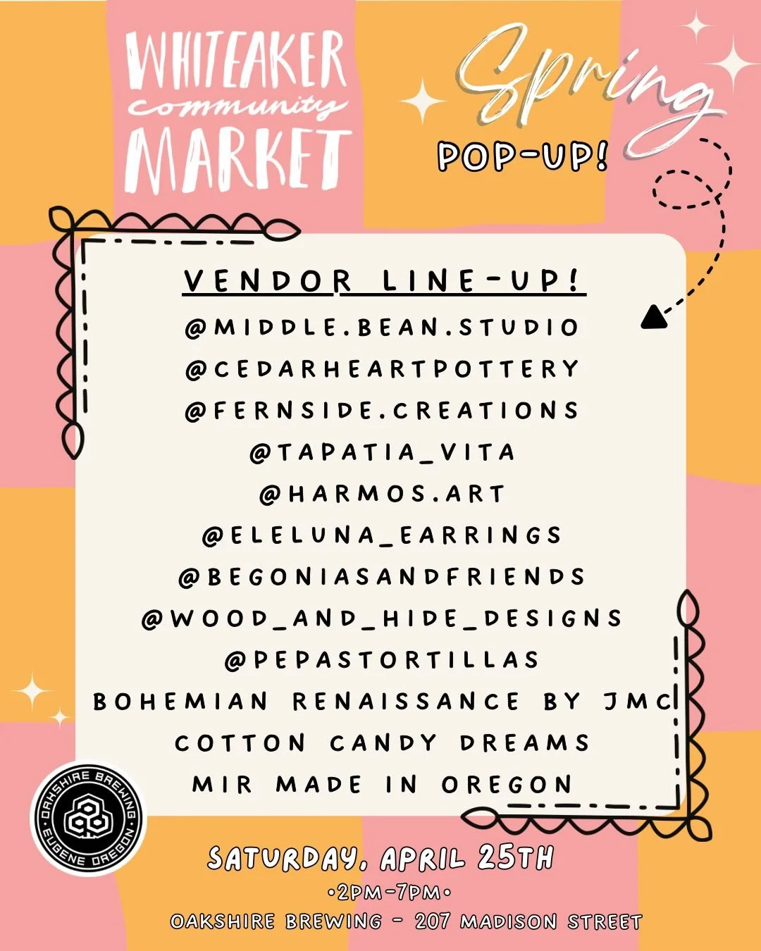 Check out our vendor lineup for this weekends pop up! 

Head over to @oakbrew this Saturday from 2pm-7pm for their anniversary celebration! Swipe for all the details

@middle.bean.studio 
@cedarheartpottery 
@fernside.creations 
@tapatia_vita 
@harmo