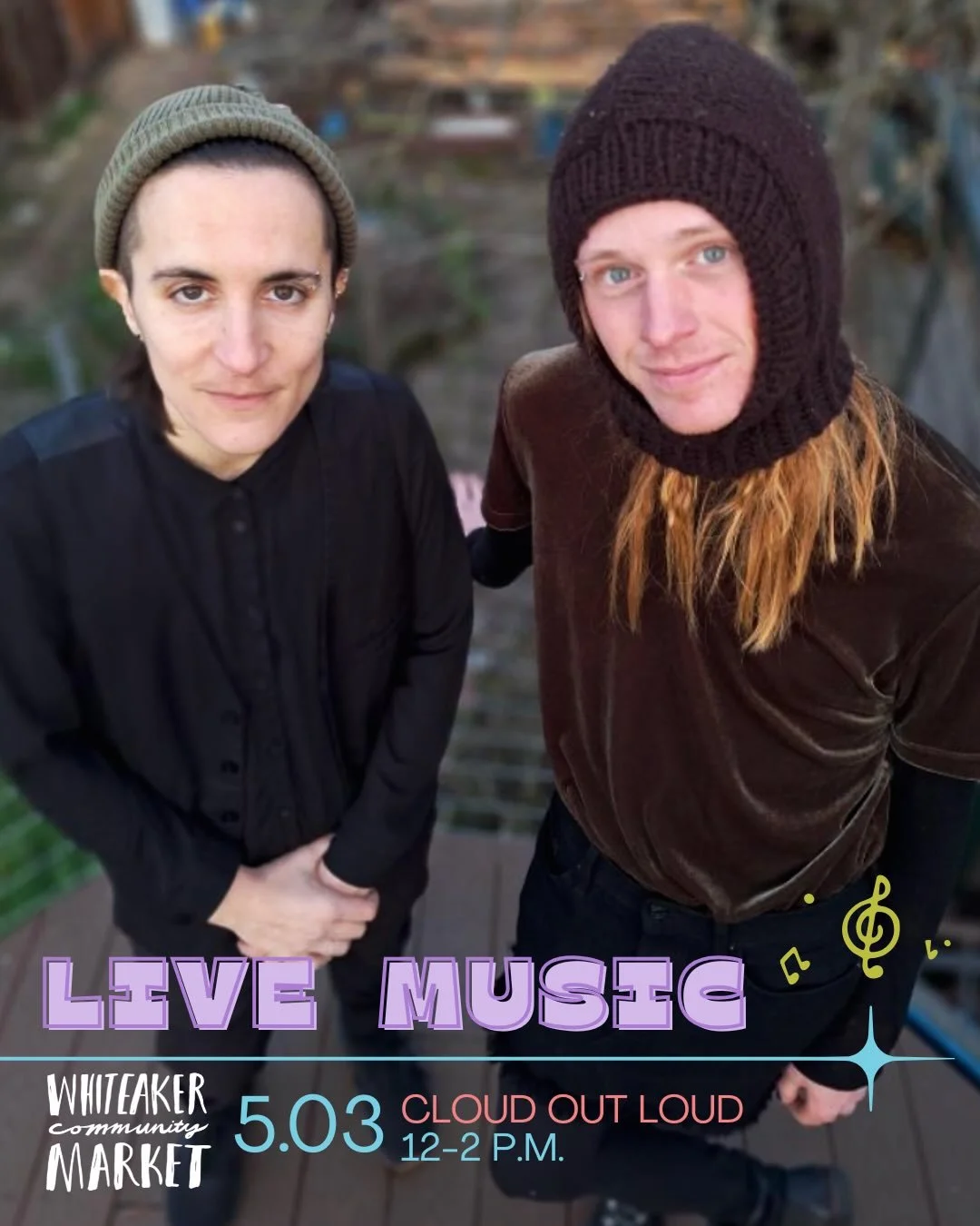 This Sunday don&rsquo;t miss our live music set featuring @acloudoutloud - it&rsquo;s going to be a vibe! Swipe for our May music schedule as well! 

✨12-2pm in the park!

✨This Sunday 5/3 from 10am-3pm

✨1180 Scobert Gardens Park

✨Shop from 50+ far