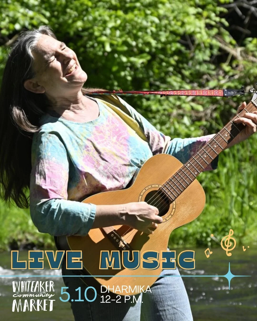This Sunday don&rsquo;t miss our live music set featuring @dharmikamusic - Swipe for our May music schedule as well! 

✨12-2pm in the park!

✨This Sunday 5/10 from 10am-3pm

✨1180 Scobert Gardens Park

✨Shop from 50+ farmers, crafters, artisans, and 