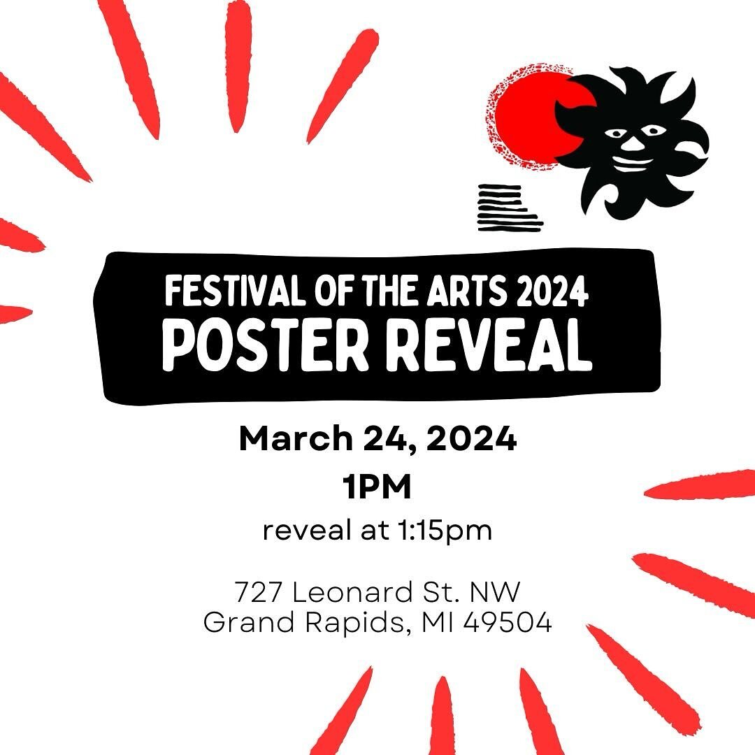 We would love for you to join us for the @festivalgr poster reveal this Sunday at Muse GR on Leonard.