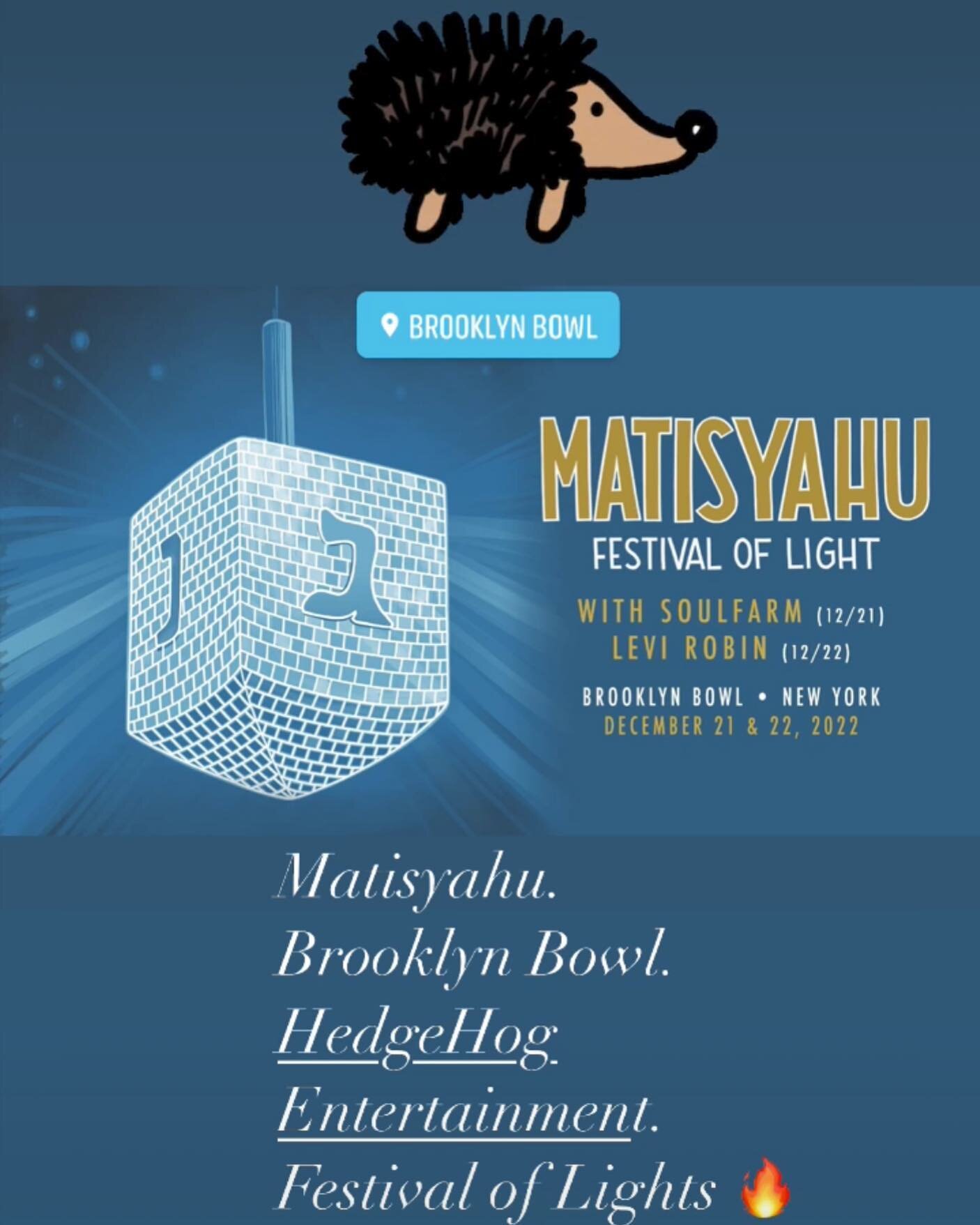 Whose ready for some #FOL 🔥🔥🔥!! Join @matisyahu &amp; Fam for a 2 day BK Bowl bonanza this Holiday season you can&rsquo;t afford to miss 🕎!