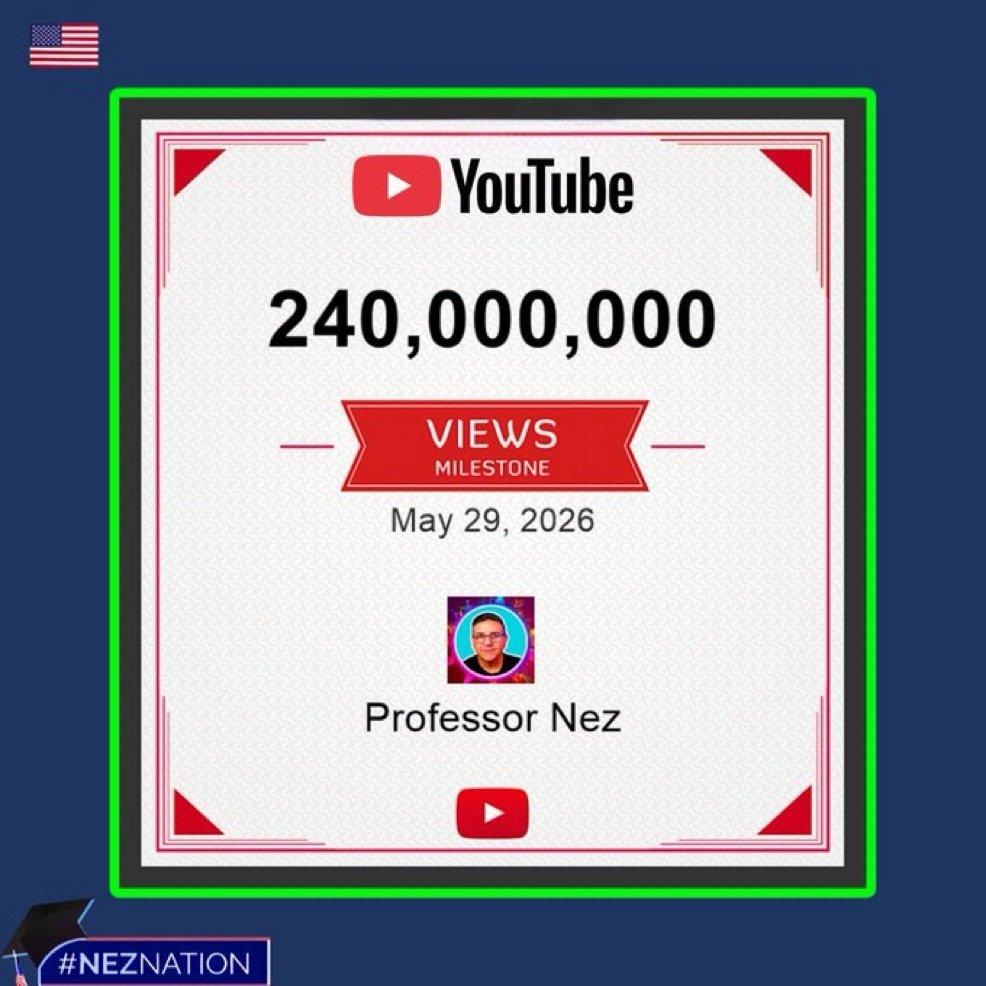 240 Million Views! WOW! I am beside myself!! THANK YOU #neznation for all your support! 

WHO NEEDS CNN and the WOKE FAKE NEWS MEDIA when you have 🇺🇸 COMMON SENSE TRUTH 🇺🇸 Driven to you every single day by a REAL Subject Matter Expert! 

🇺🇸I am