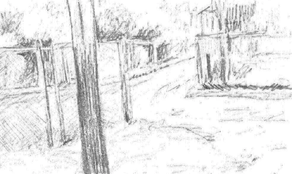 Our Corner Graphite on an index card 3” x 5” 2020
