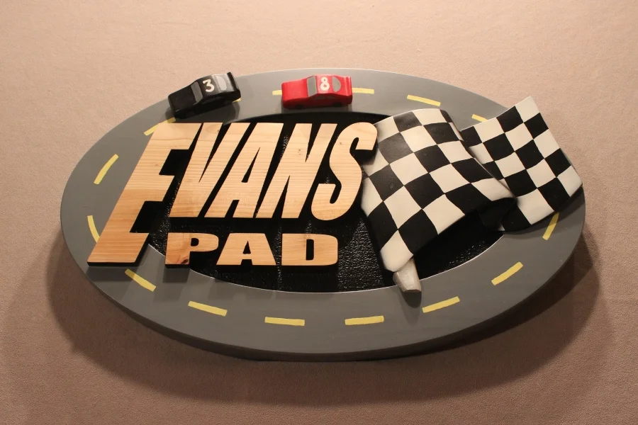 Racing signs, nascar signs, auto signs, car signs by Fox Wood Signs