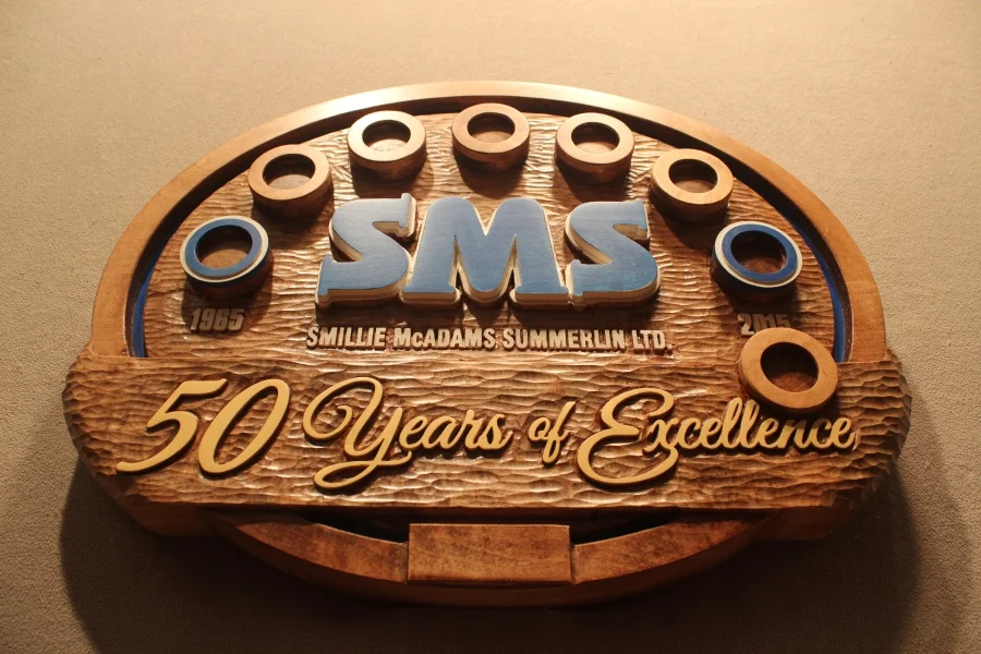 Coin display signs by Fox Wood Signs