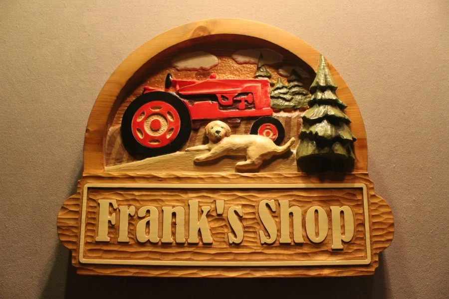 Shop signs, tractor signs, farm signs by Fox Wood Signs