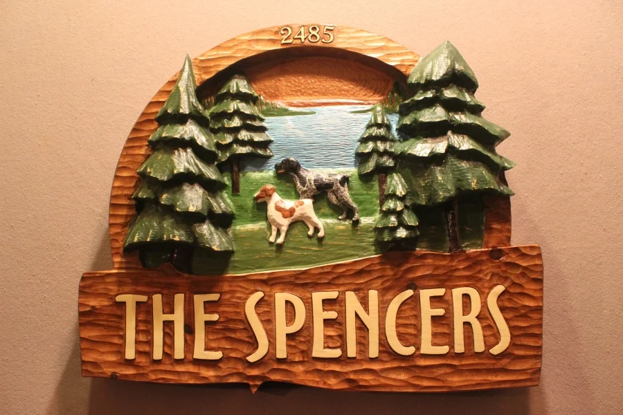 Dog signs, cabin signs, home signs by Fox Wood Signs