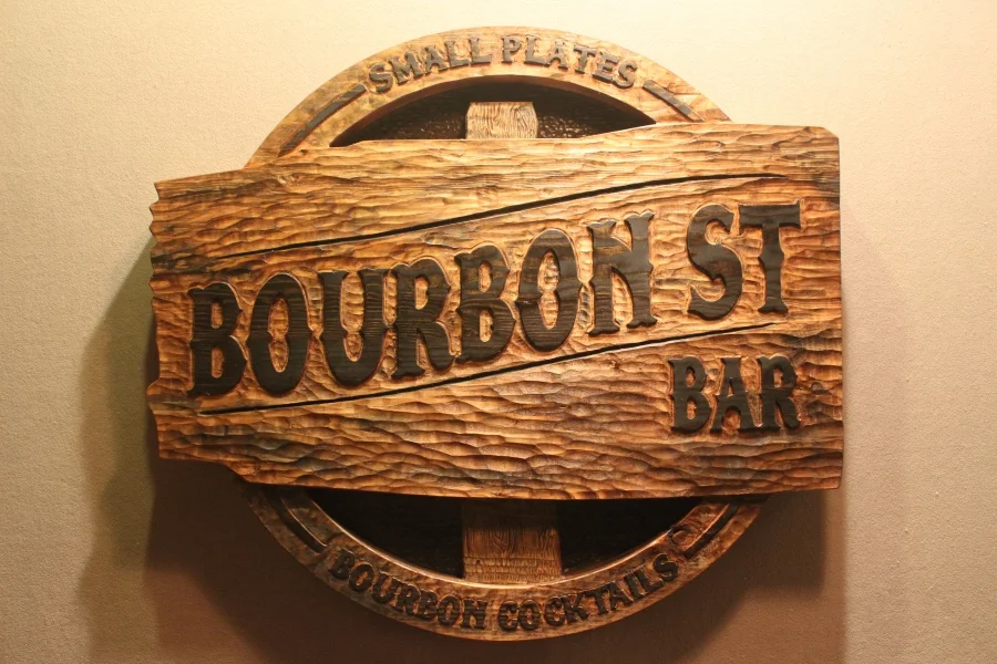 Bourbon signs, bar signs, tavern signs, pub signs by Fox Wood Signs
