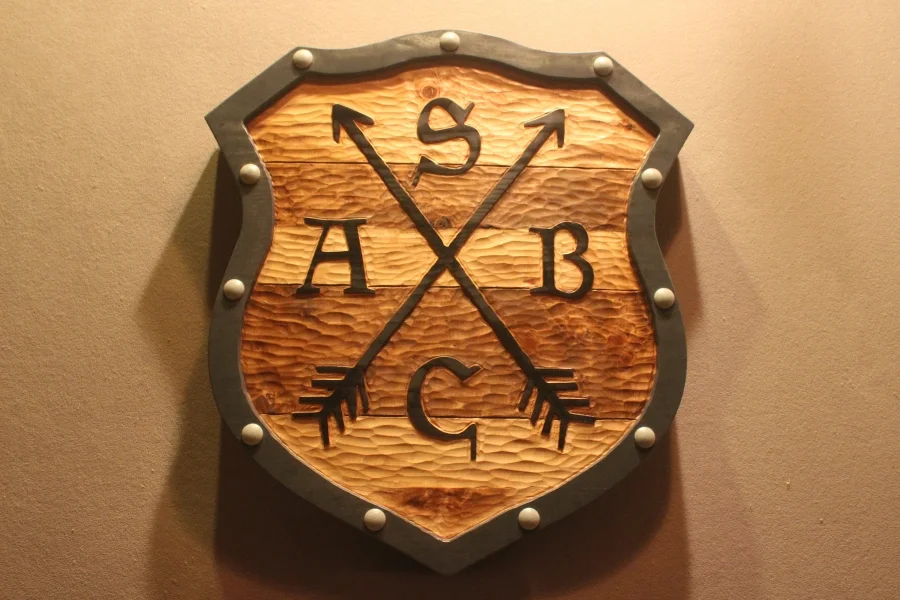 Handmade wood signs, family crest signs by Fox Wood Signs